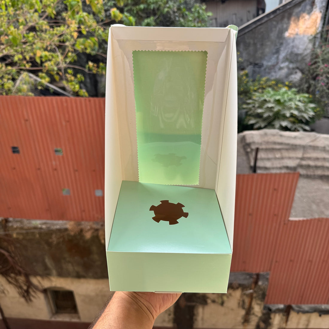 Trending Cone Cake Box Mint Green