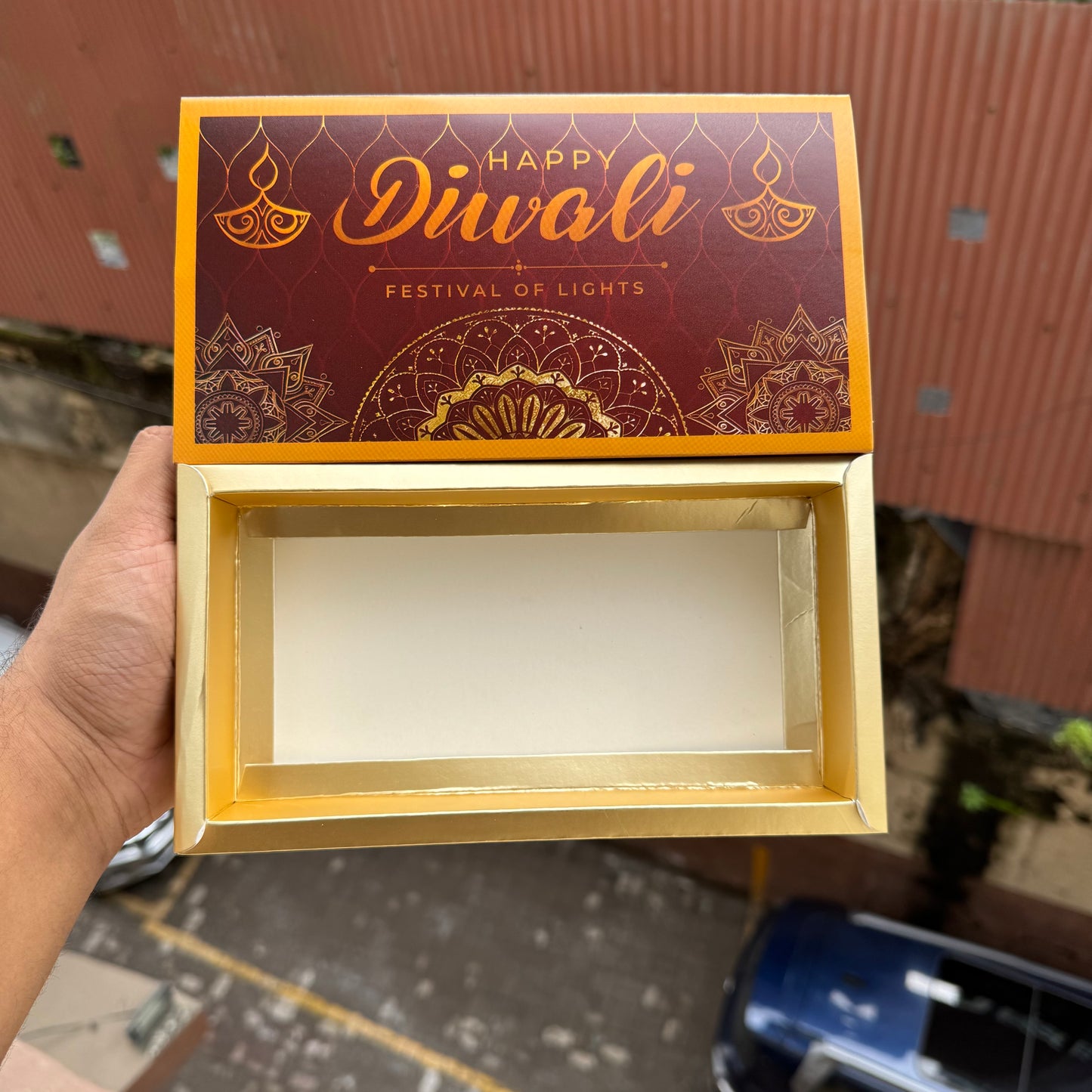 Diwali Slider Box - 8 Cavity - For Chocolates / Candles / Truffles / Brownies / Mithai’s & More (10pc)