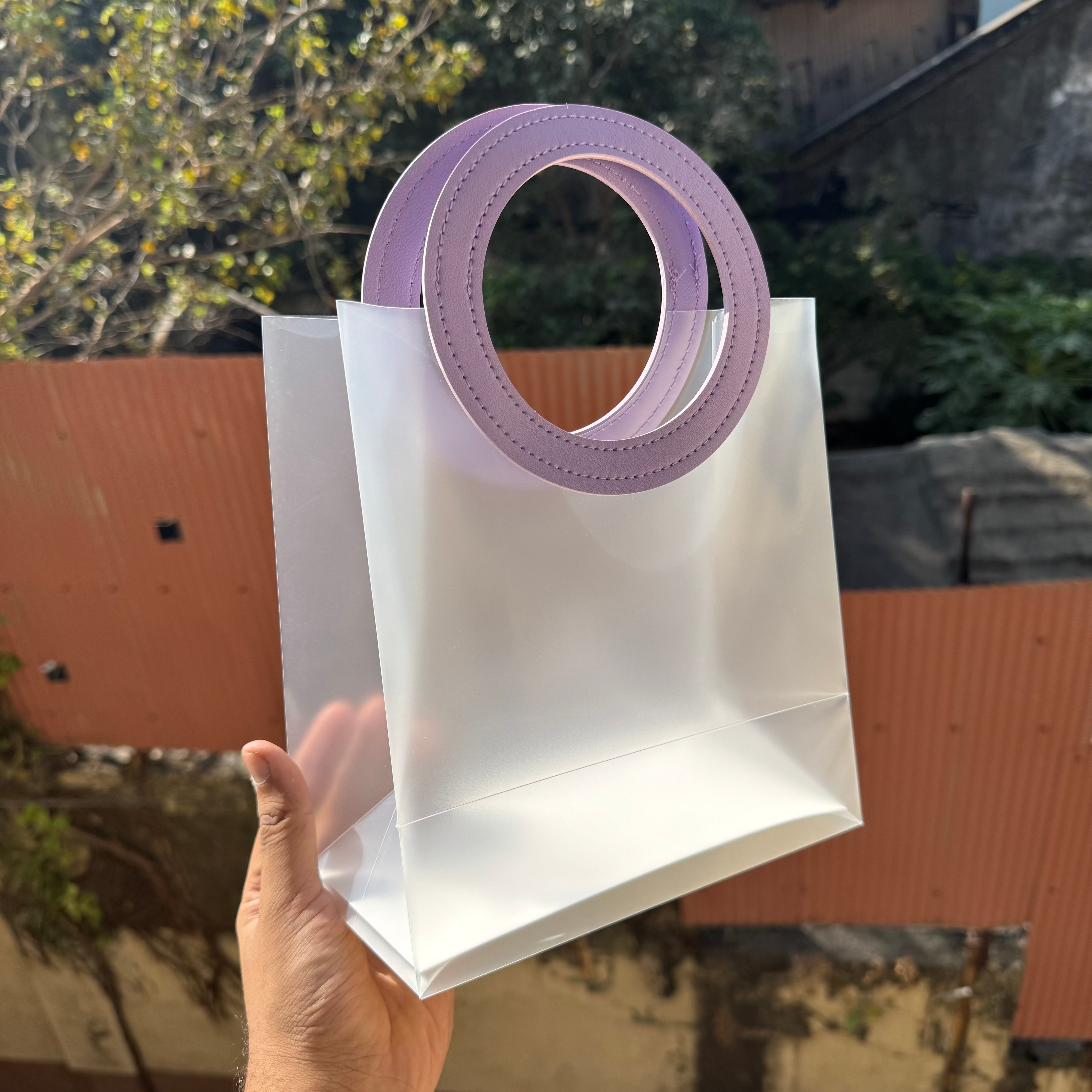 Frosted Bag 8x9inch (10pc) Lilac Colour