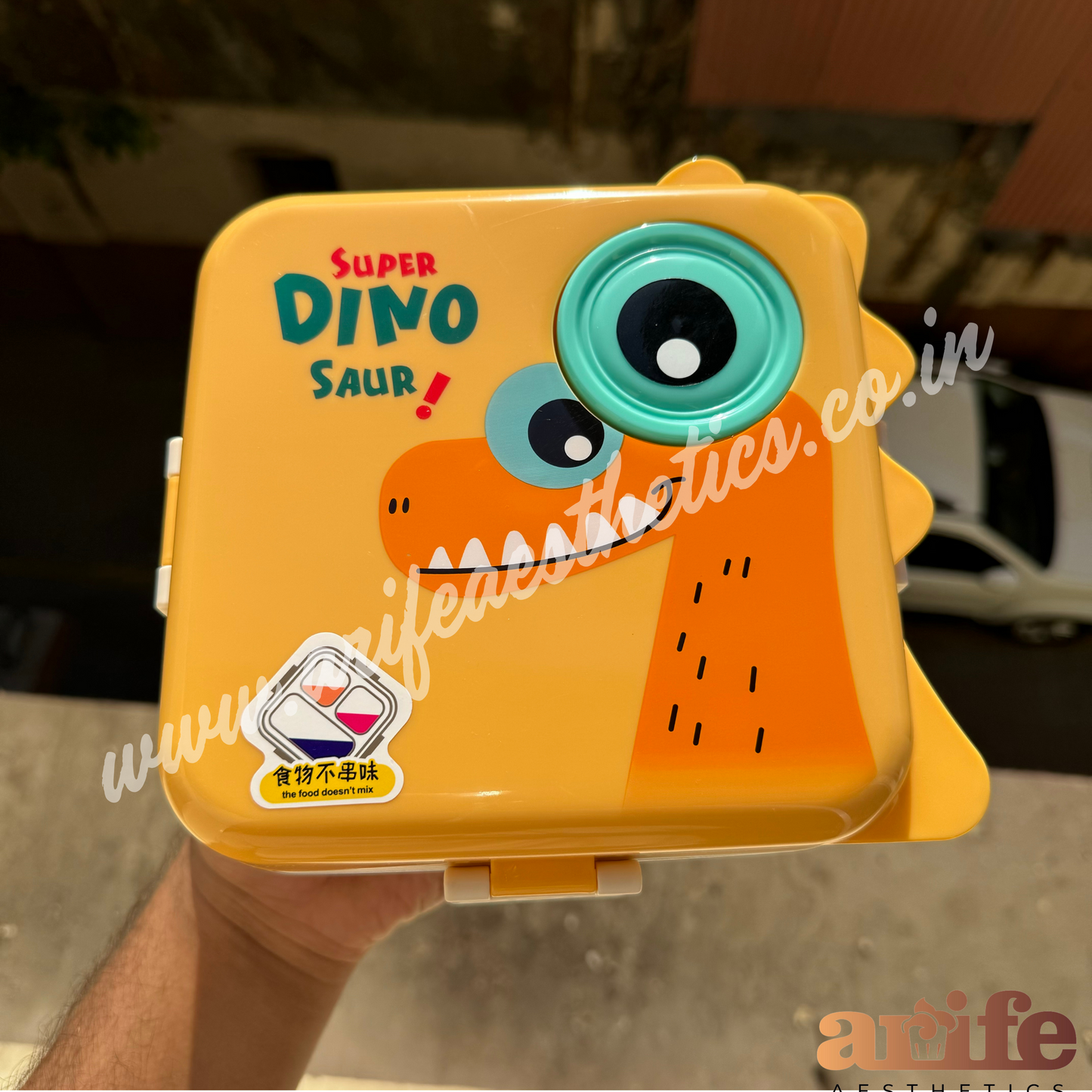 Super Dino Double Decker Stainless Steel Lunch Box