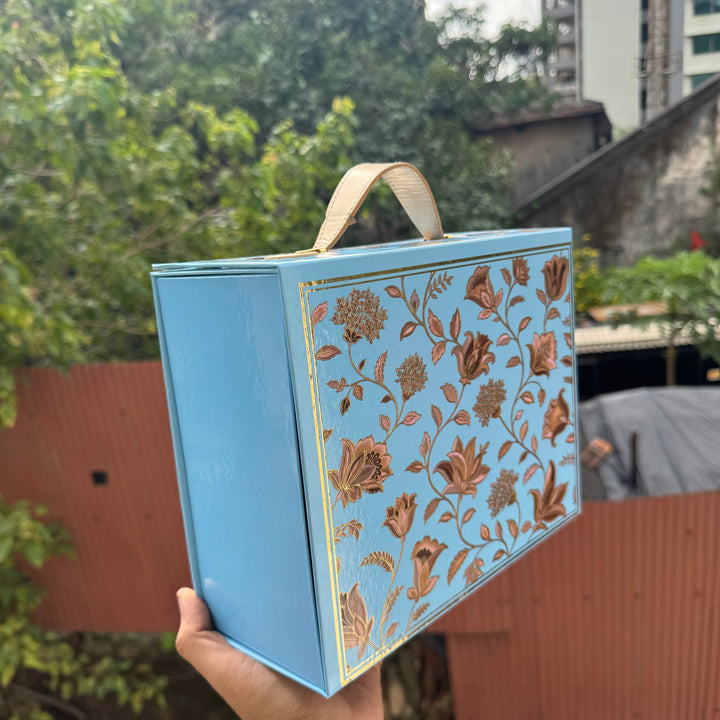 Sitara Trunk Collapsible Hamper Box 1pc | Firozi