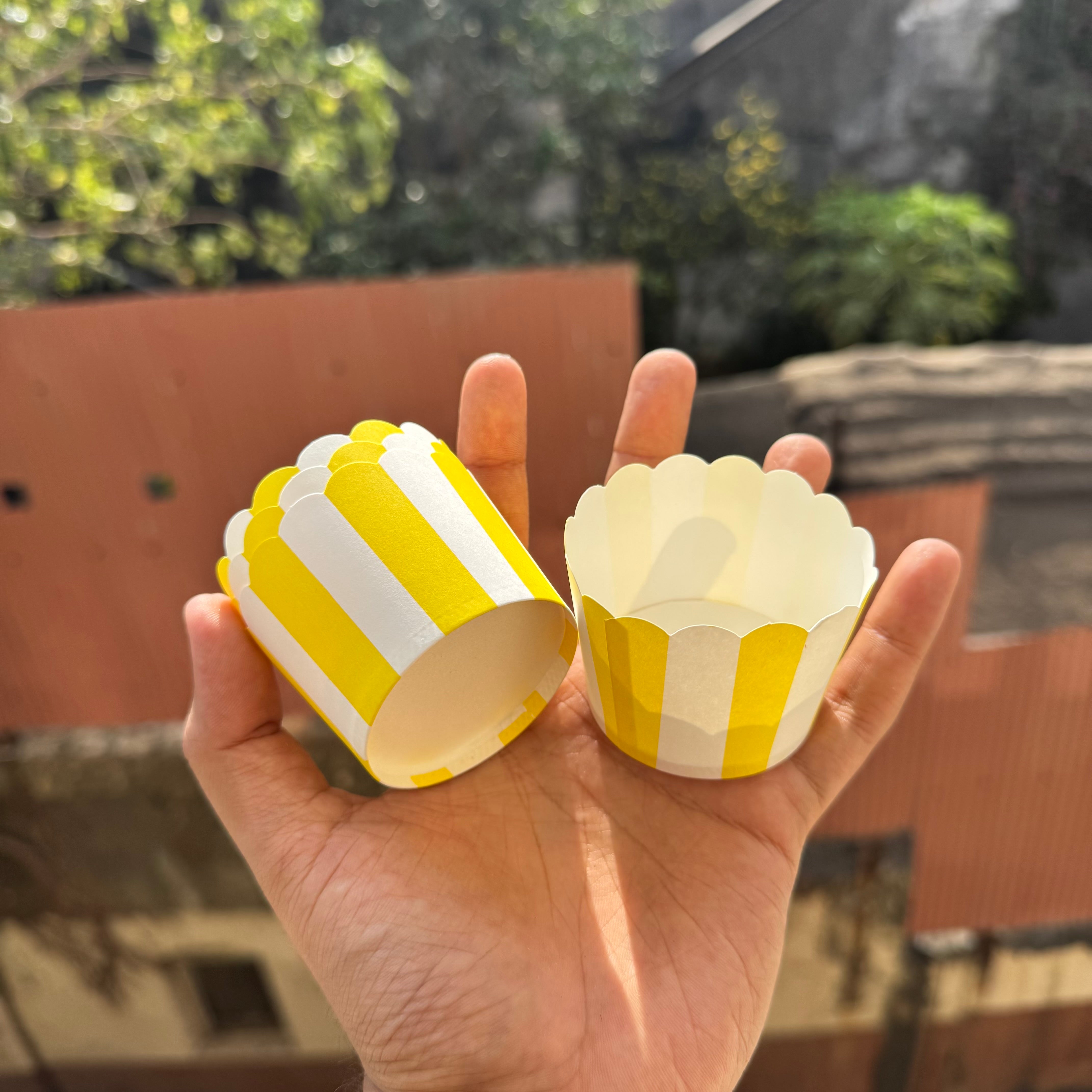 Yellow Stripes Muffin & Cupcake Baking Liners (50pcs)