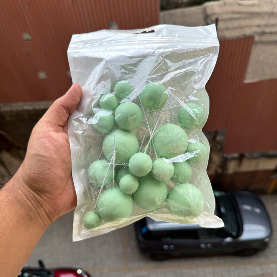 Pastel Faux Ball - Mint Green