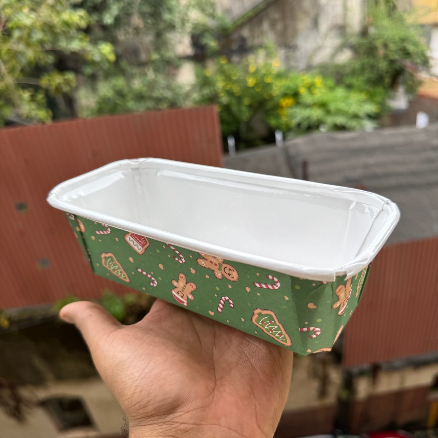 Christmas Printed Plum Ready To Bake Loaf Liner (10pc)