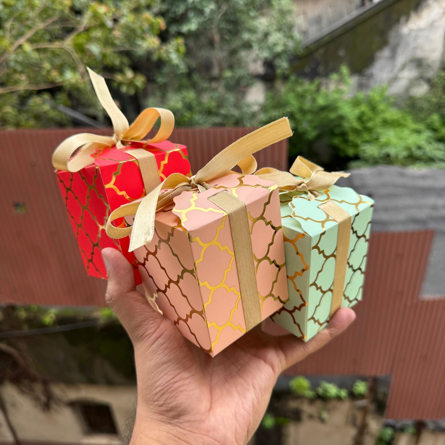 Pastel Candle Box With Ribbon (10pc)