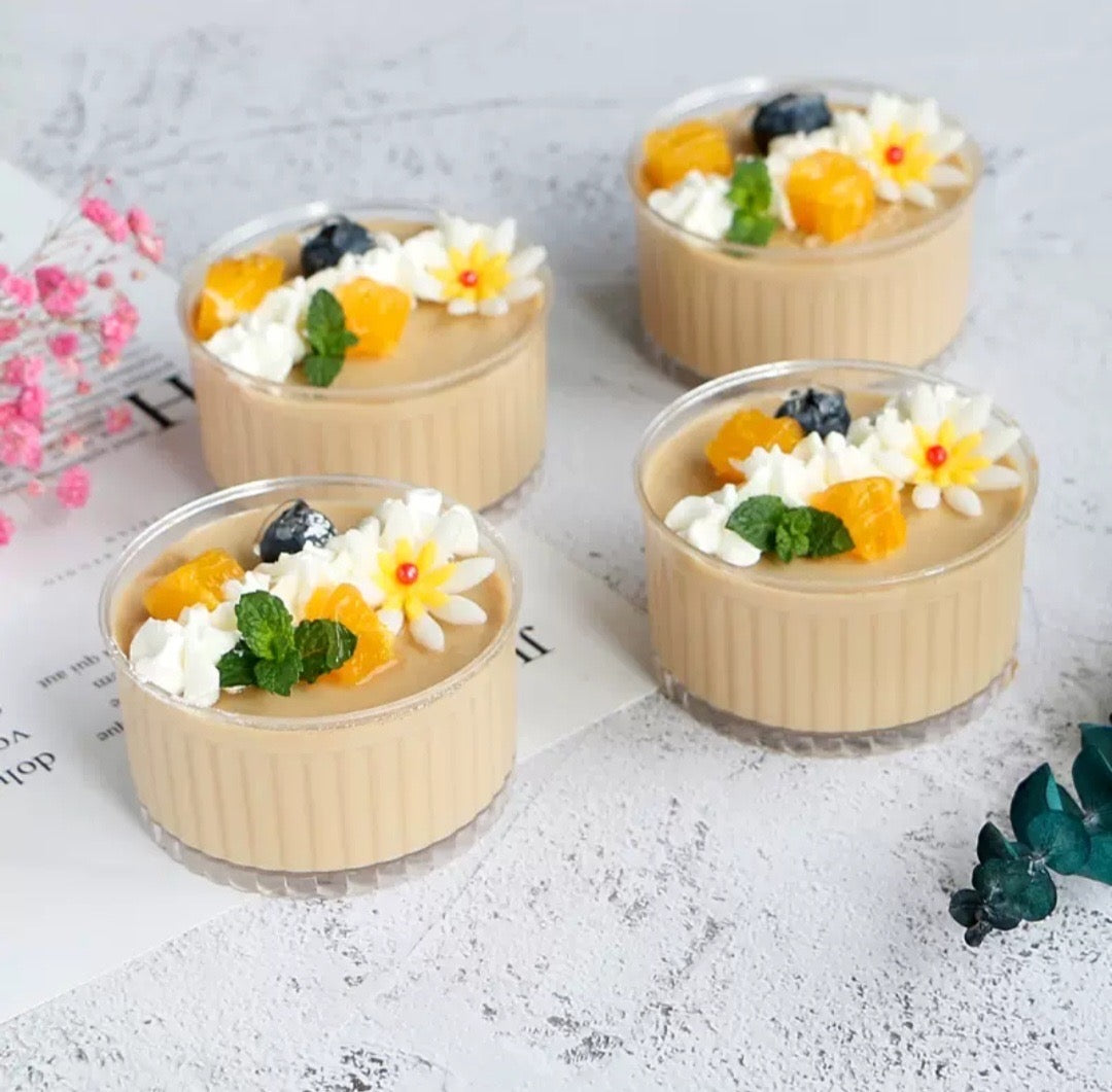 Ramekin Style Plastic Mousse Cup With Lid (10pc) #N1