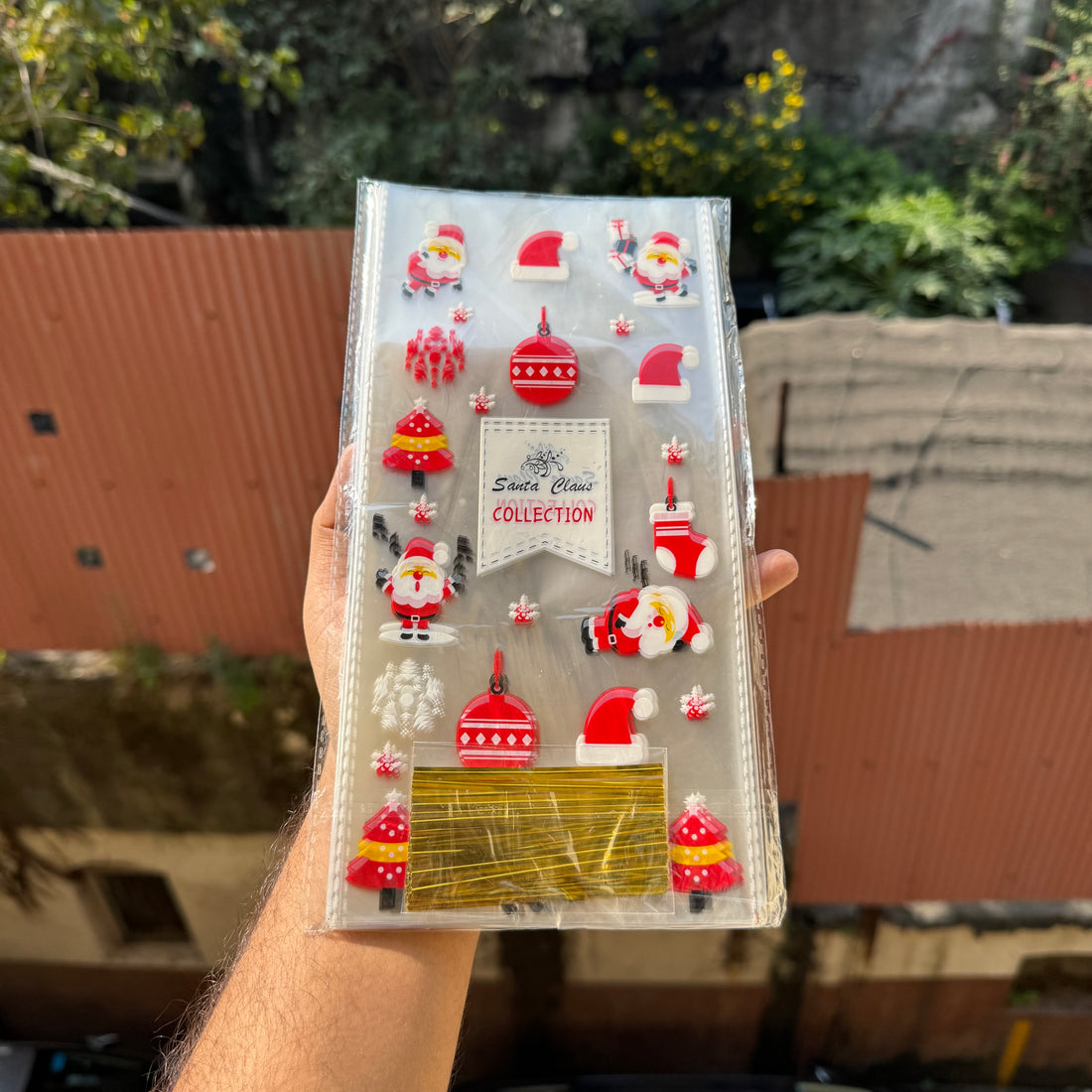 Christmas Transparent Cookie Bag with Twist Tie (50pcs)