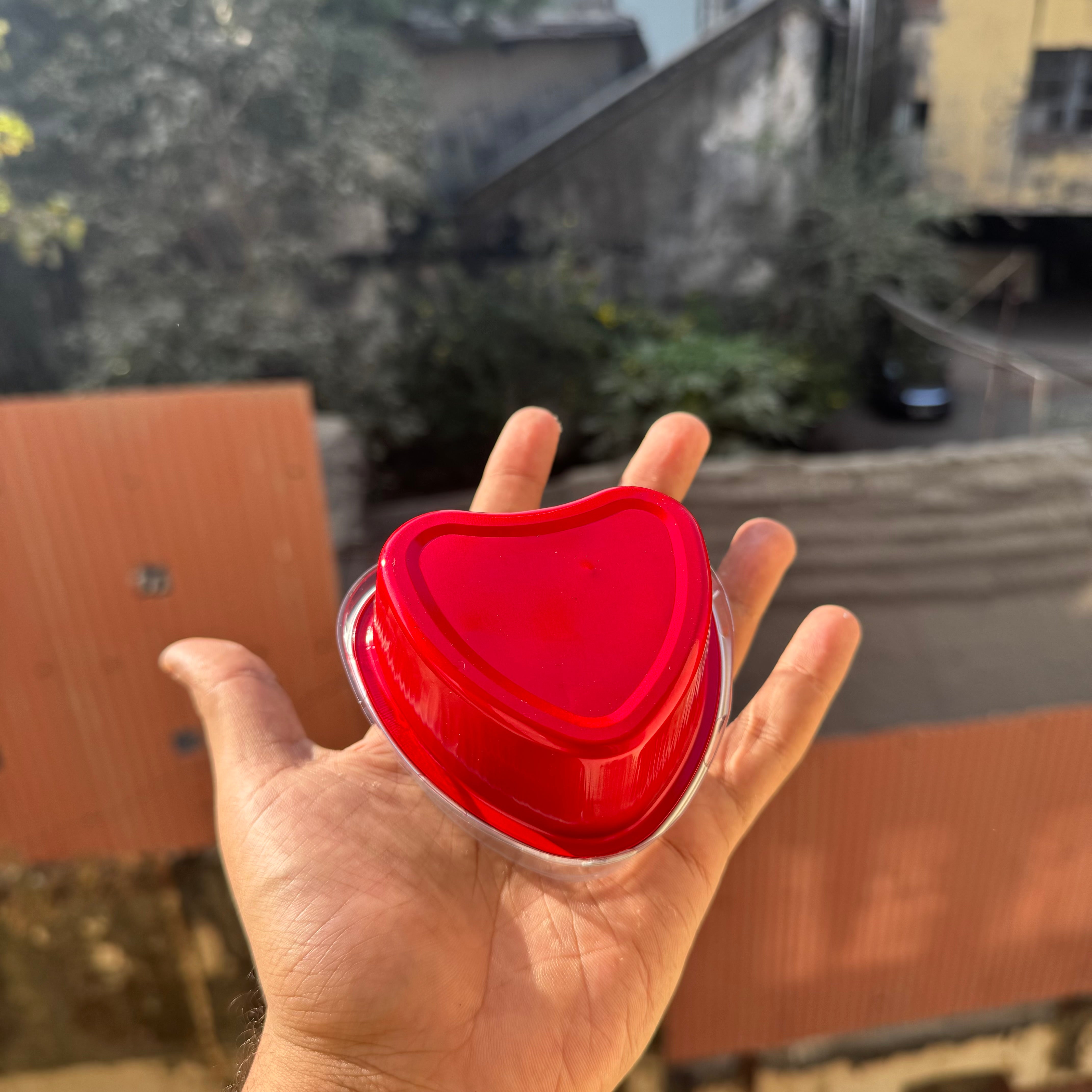 Heart Foil Container With Lid (10pc)