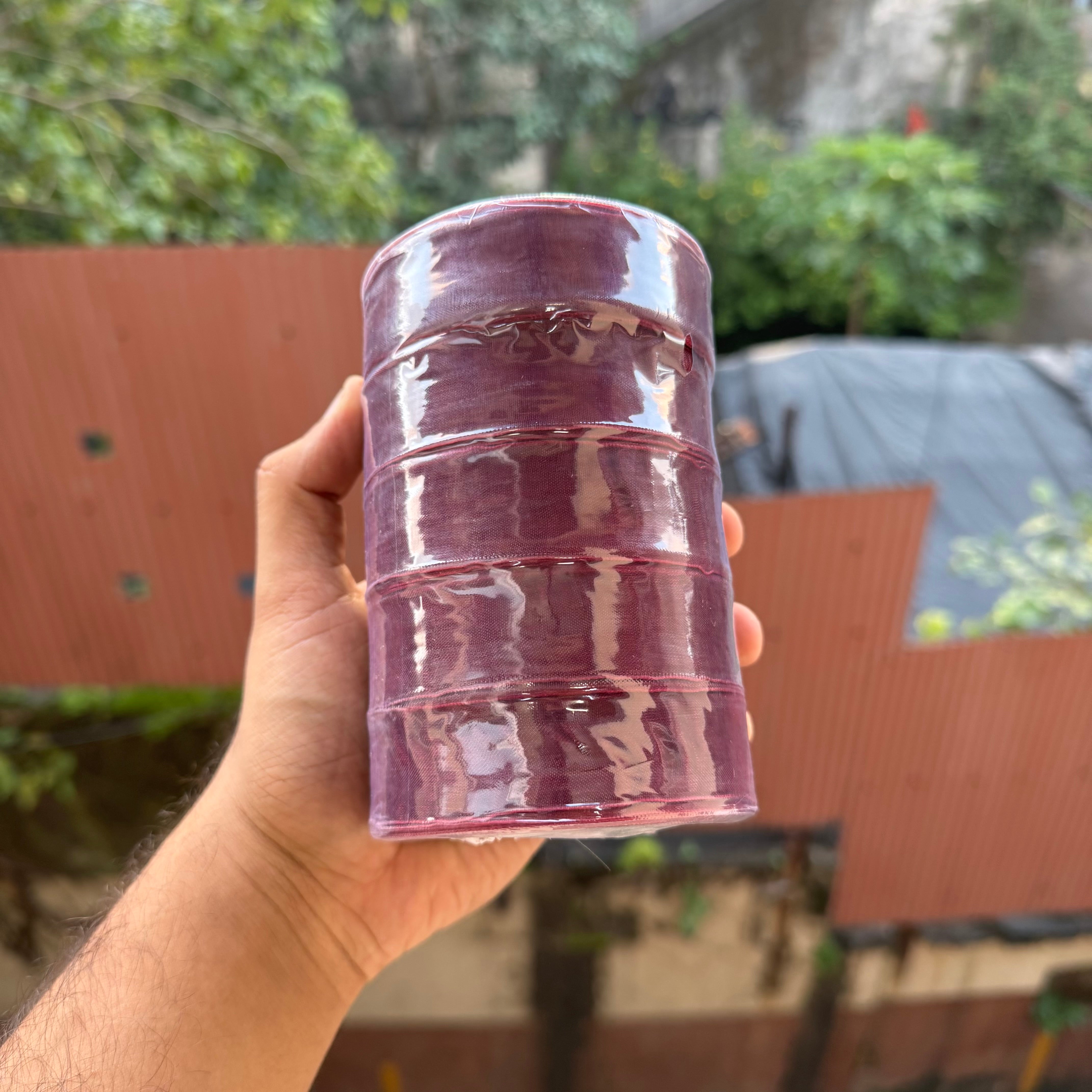 Sheer Organza Ribbon Roll (5 rolls) | Plum