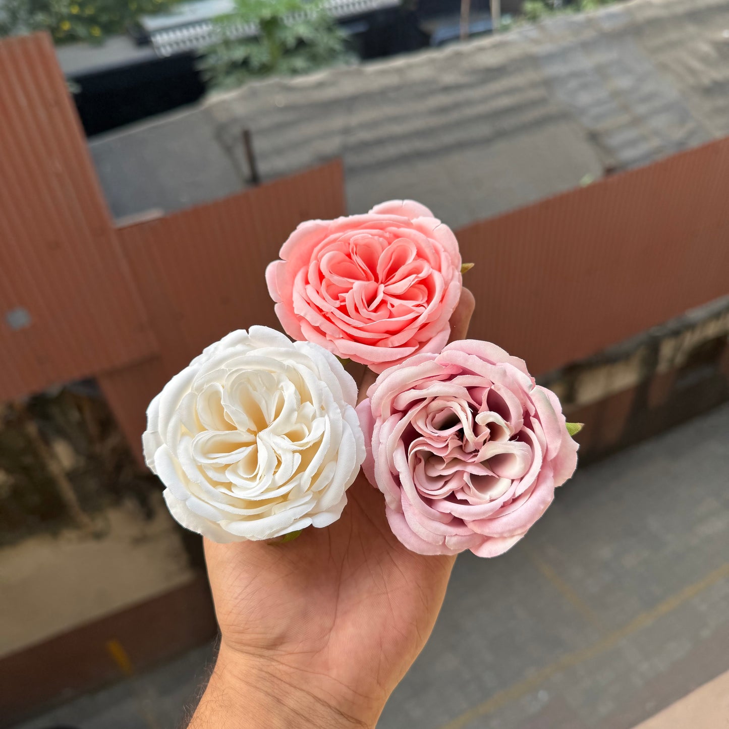 Whirled Rose Artificial Flower - 3pc
