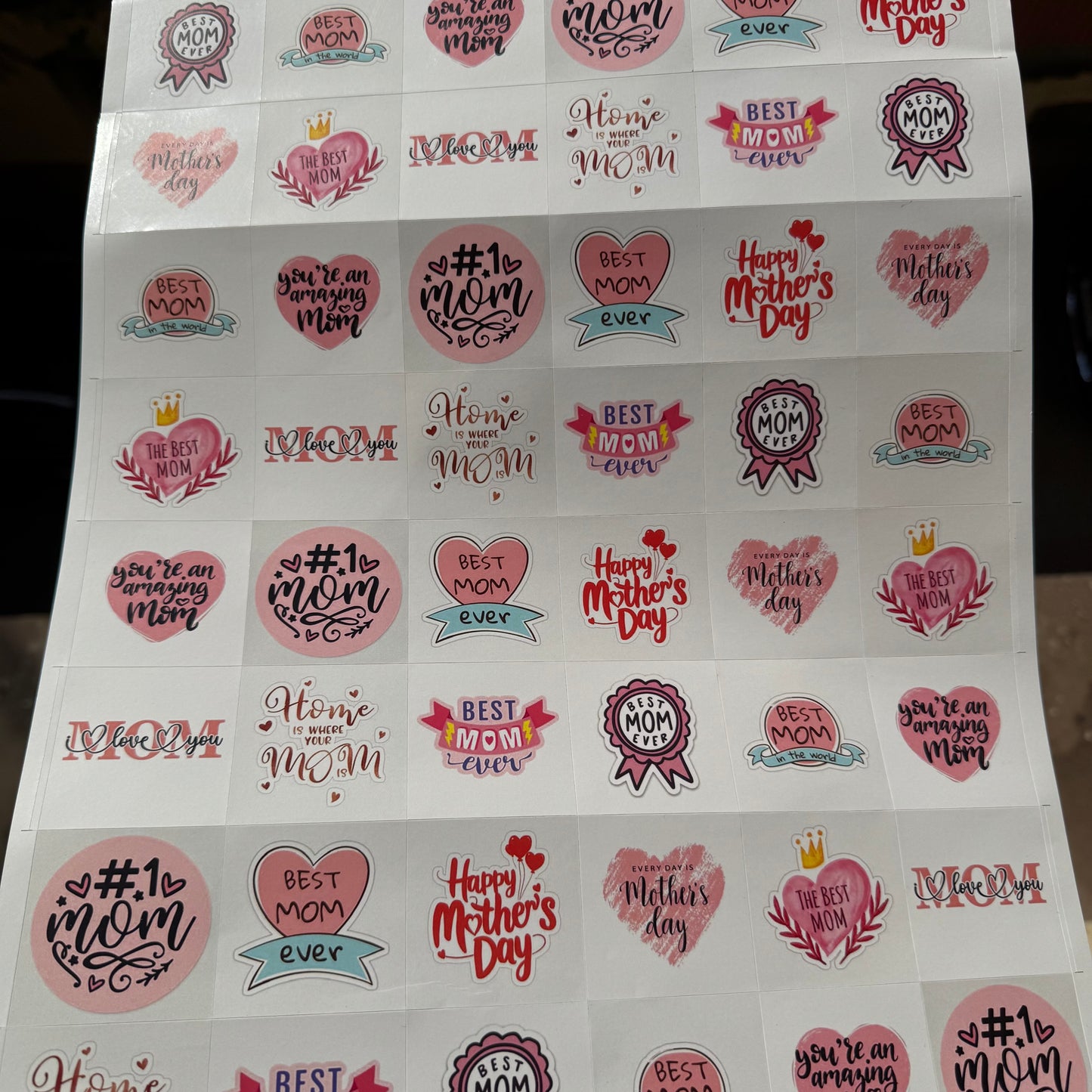 Mothers Day Sticker Sheet Square