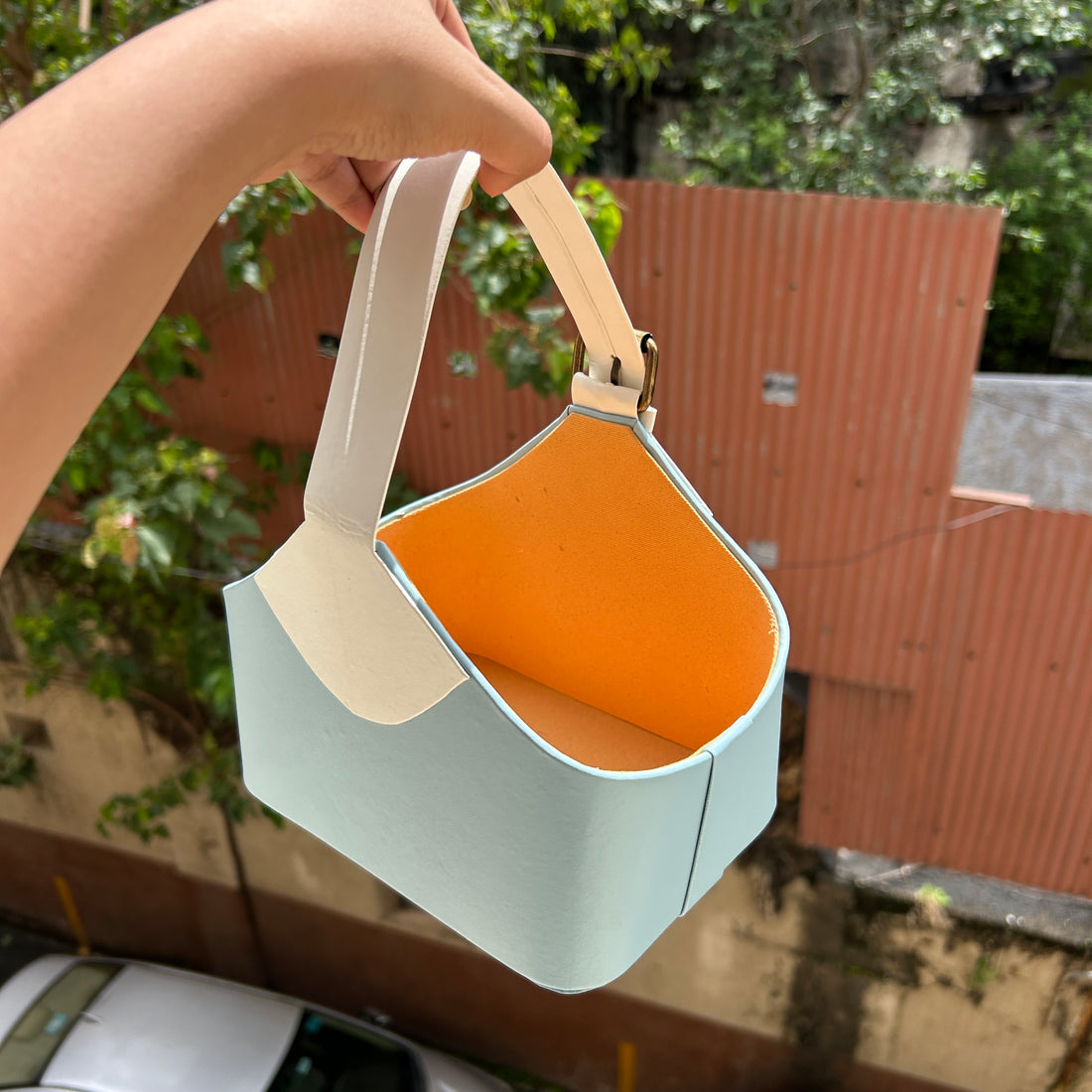 Premium Mini Leatherite Baskets Blue