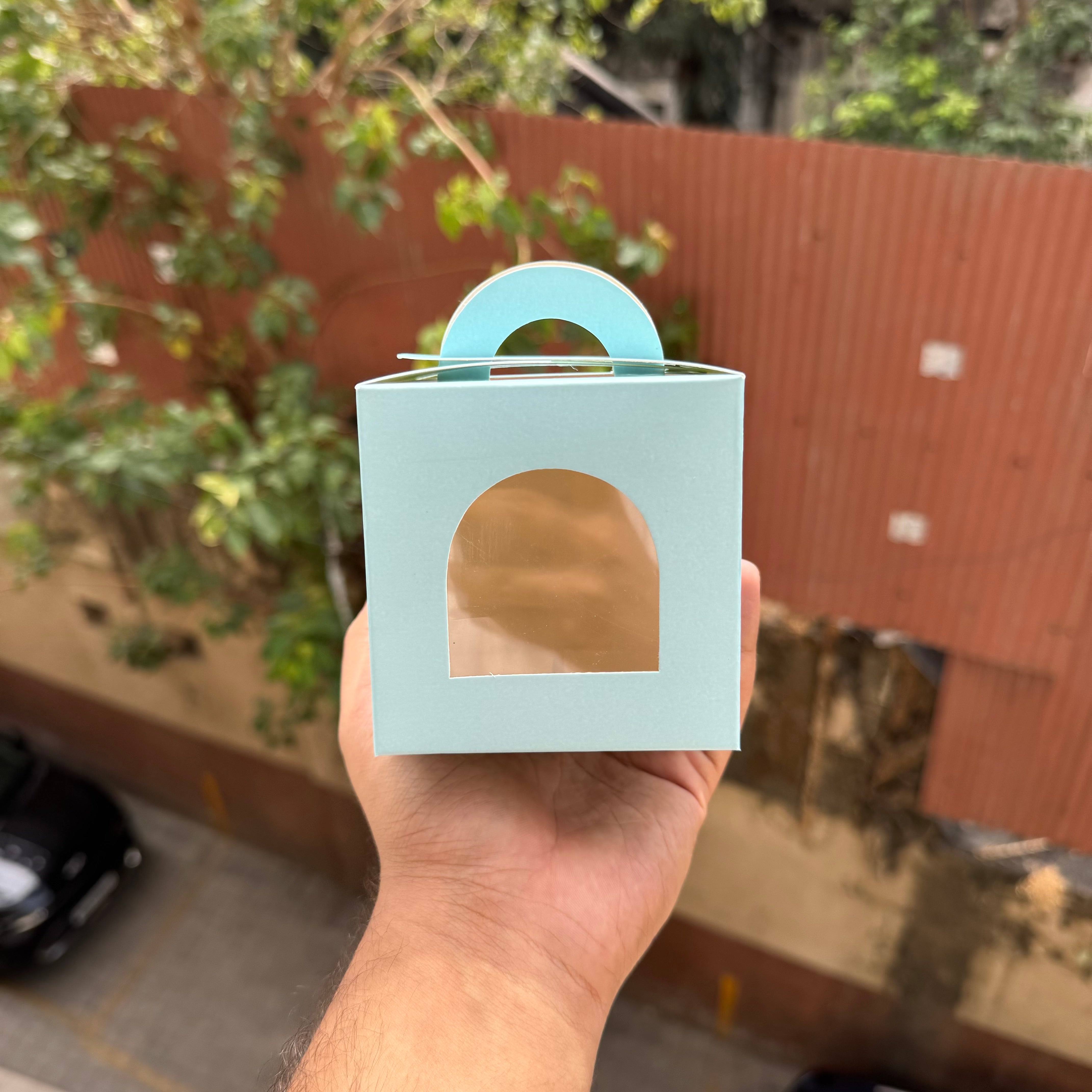 Pastel Sky Blue Jar Candle / Single Cupcake Box (10pc)