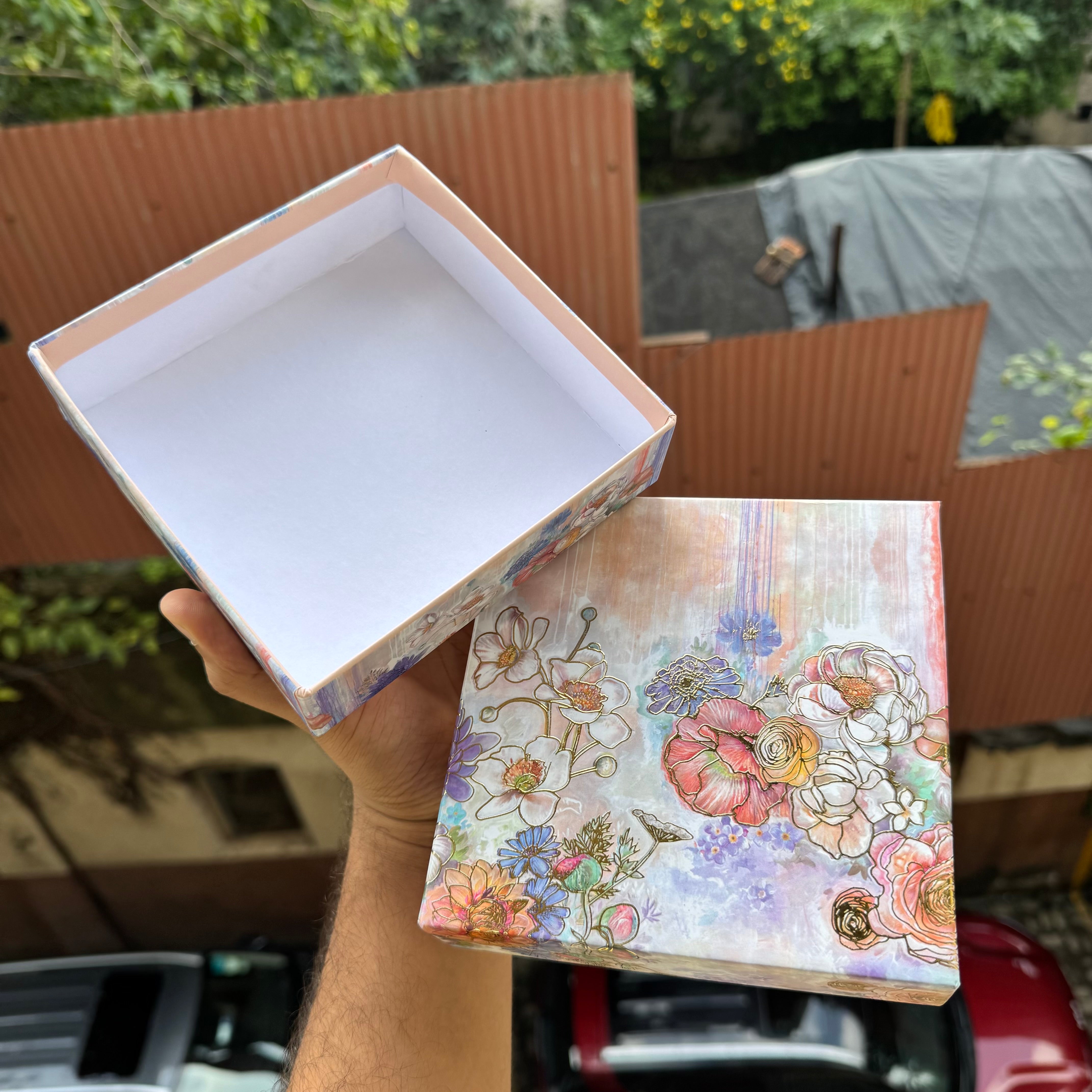 Rigid Top Bottom Box 1pc | Pastel Petals