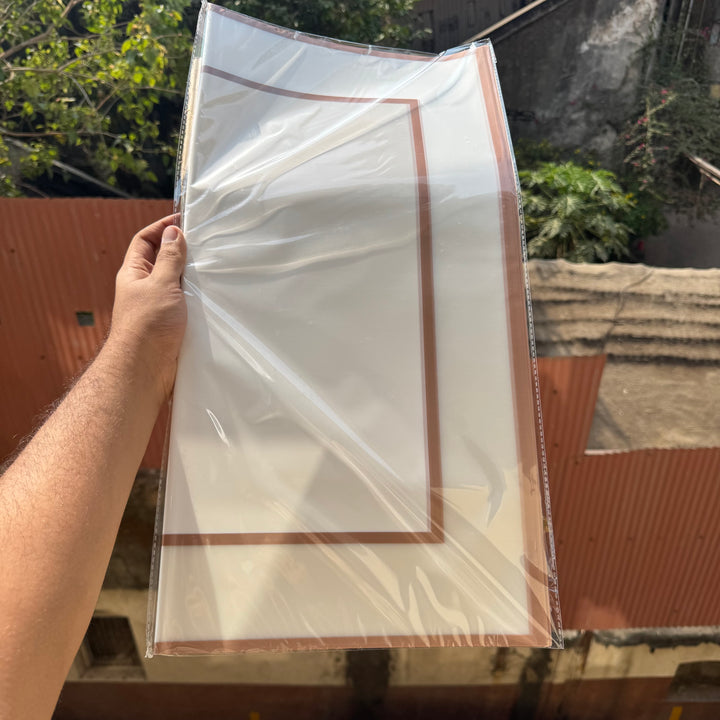 Bouquet Wrapping Sheet - Premium Border - White (20 sheets)