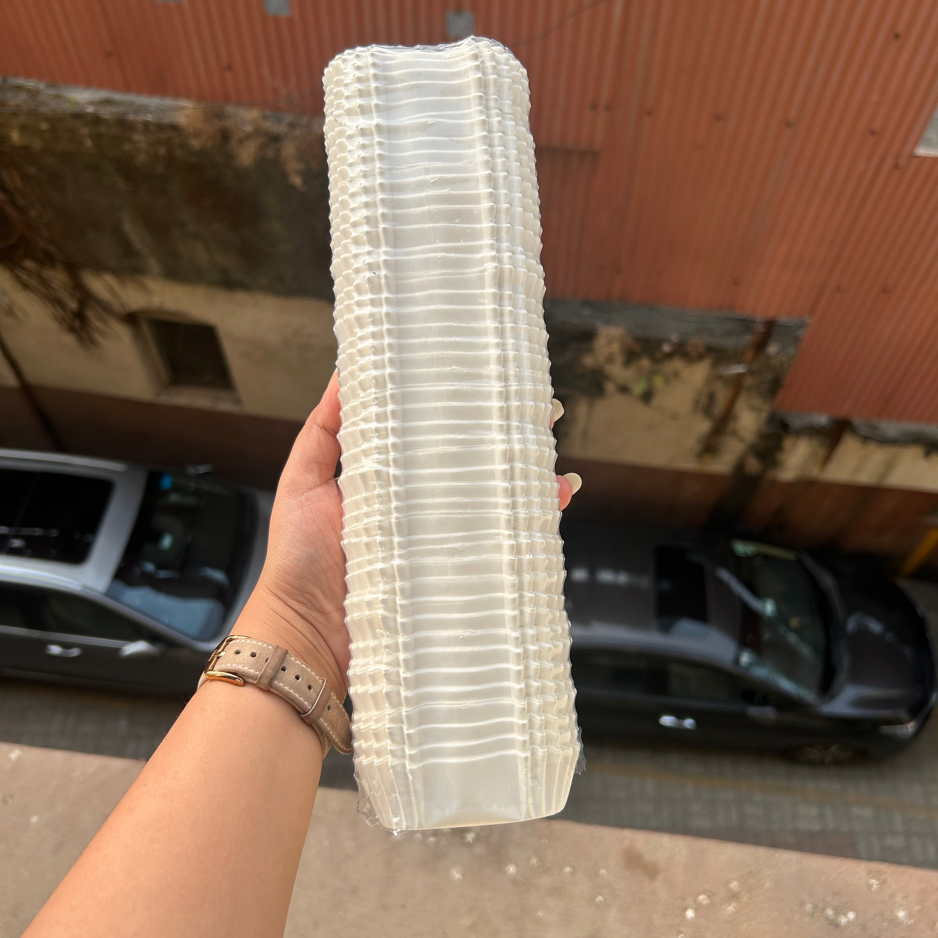 White rectangle Cupcake Liner B 70x30x25mm