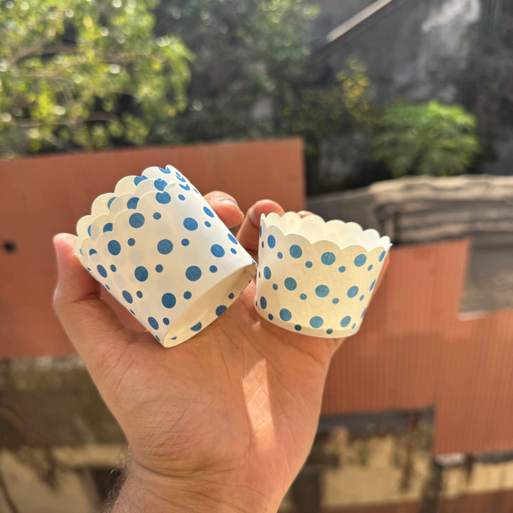 Blue Polka Muffin & Cupcake Baking Liners (50pcs)