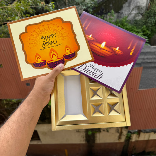 Diwali Bar + 6 Cavity Flap Box (10c) includes golden cavity