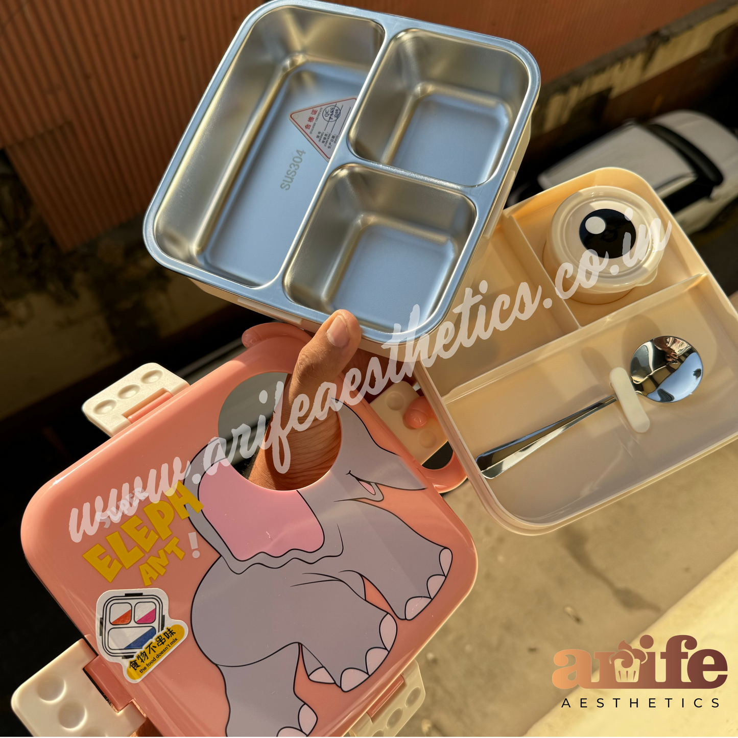 Super Elephant Double Decker Stainless Steel Lunch Box