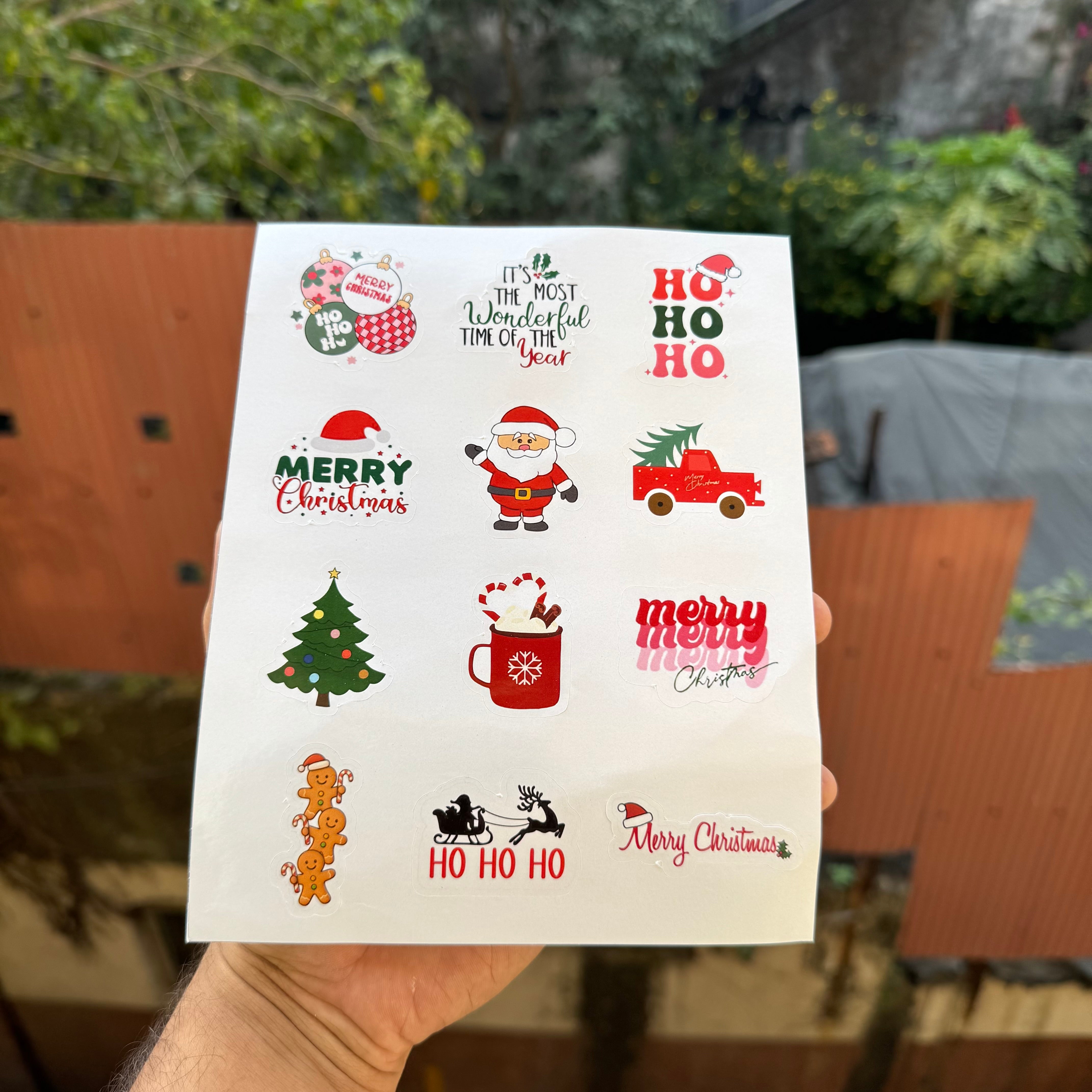 Christmas Shapes Cut Sticker Sheet (1sheet - 12 stickers)