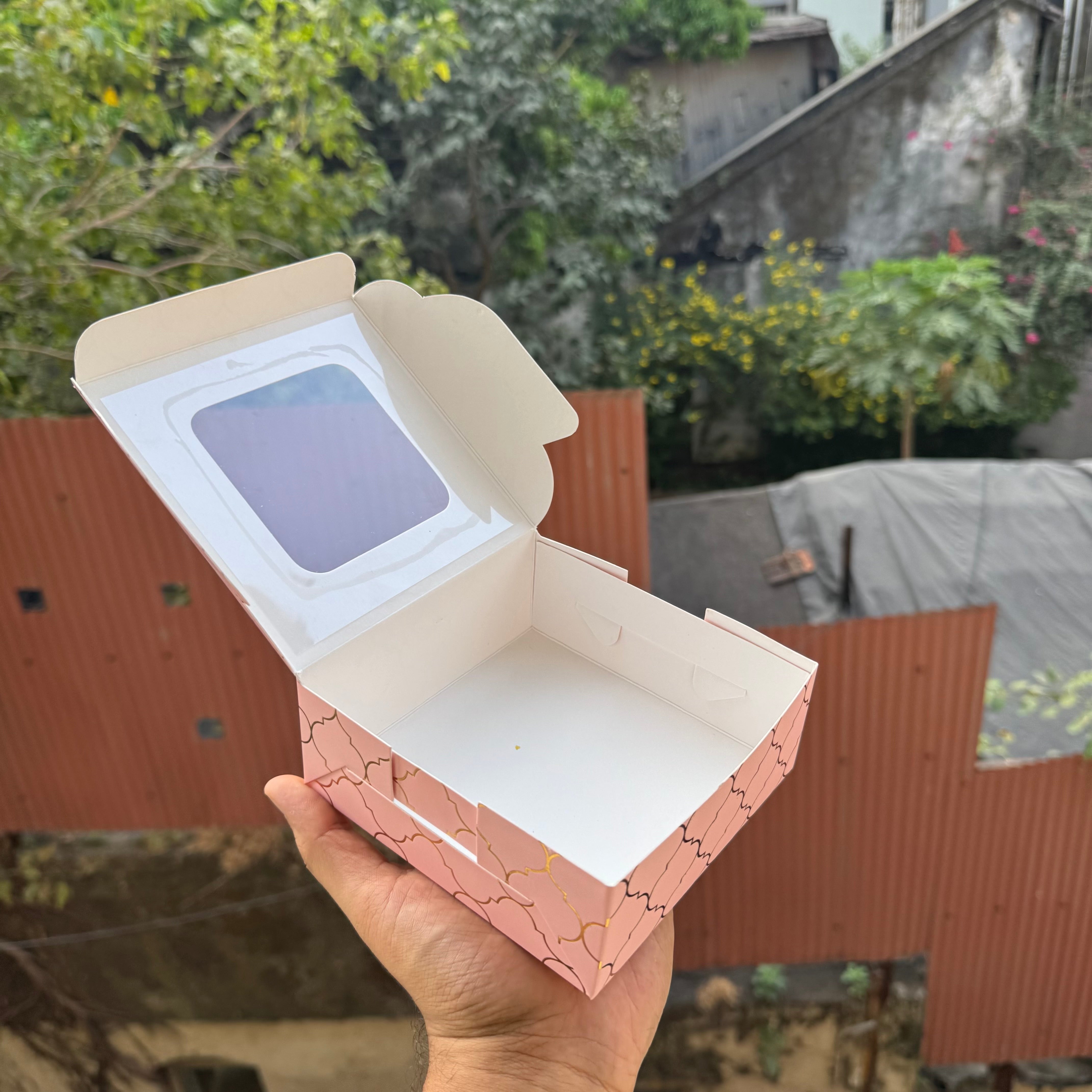 Moroccan Foil Box | 5x5x2inch | Pink & Gold (10pcs)