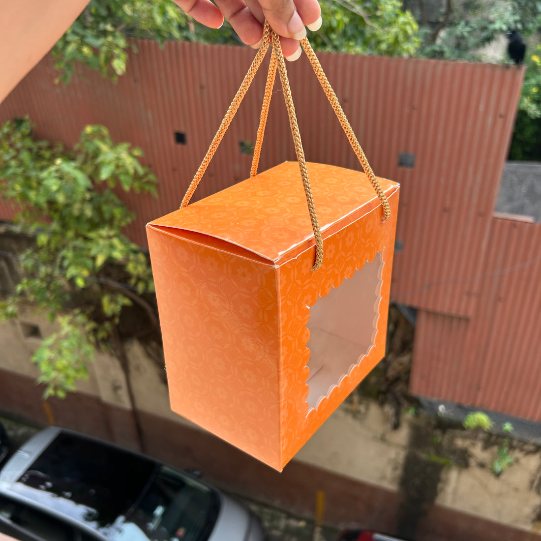 Festive Hamper Bag 6x6x4inch (10pc) | Tangerine
