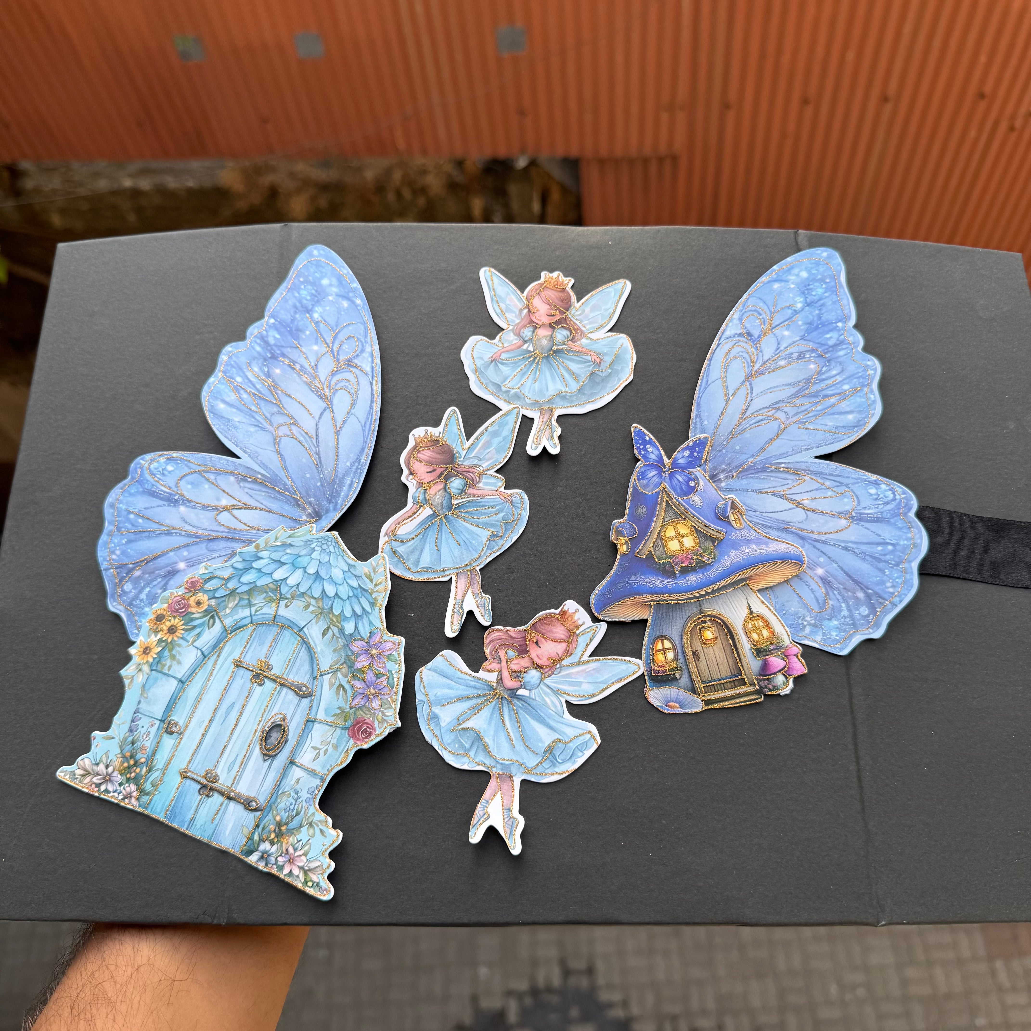 Fairy Tale Butterfly & Ballerina Cake Topper Set - 7 Piece DIY Decoration
