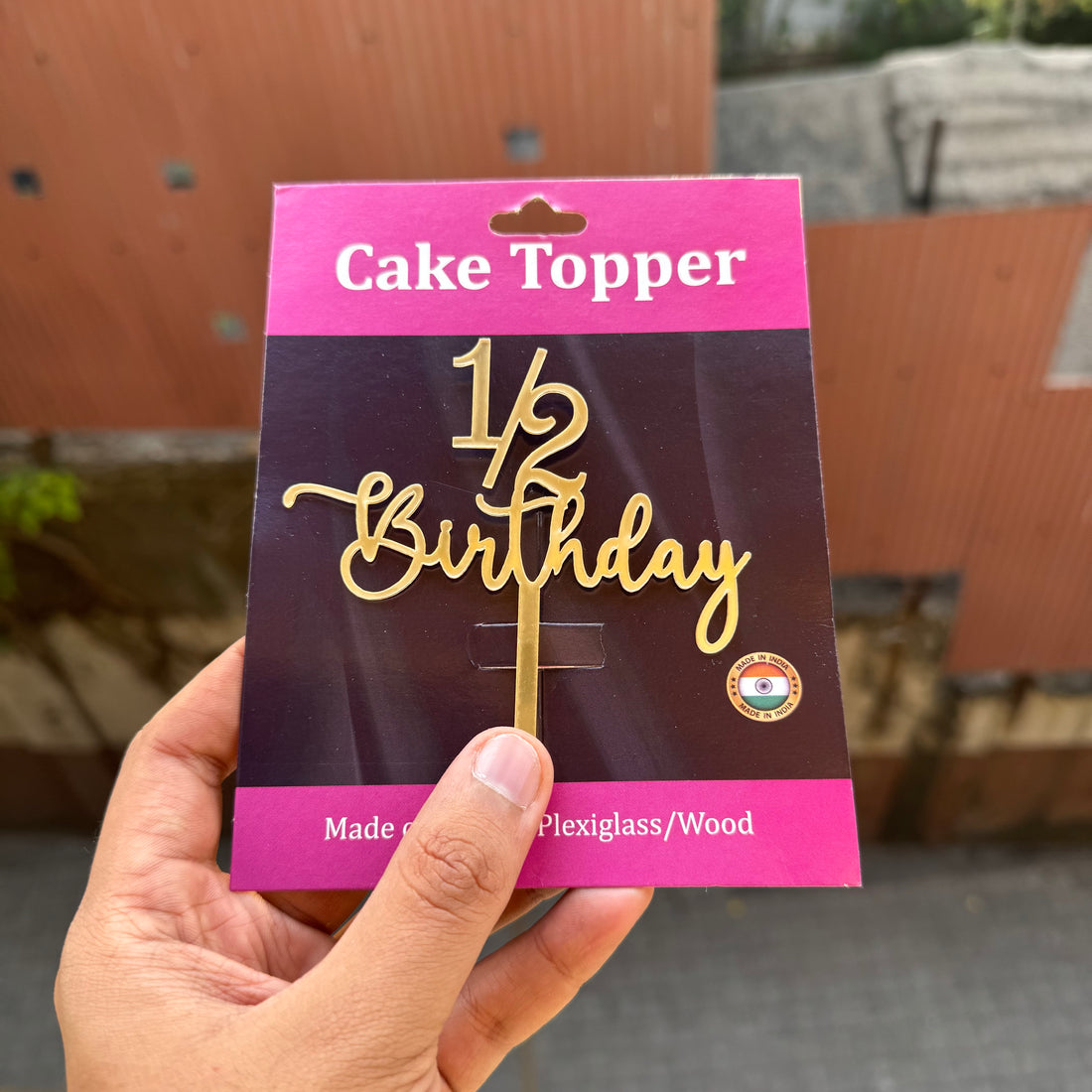1/2 Birthday - 4inch Acrylic Cake Topper • SVN Birthday