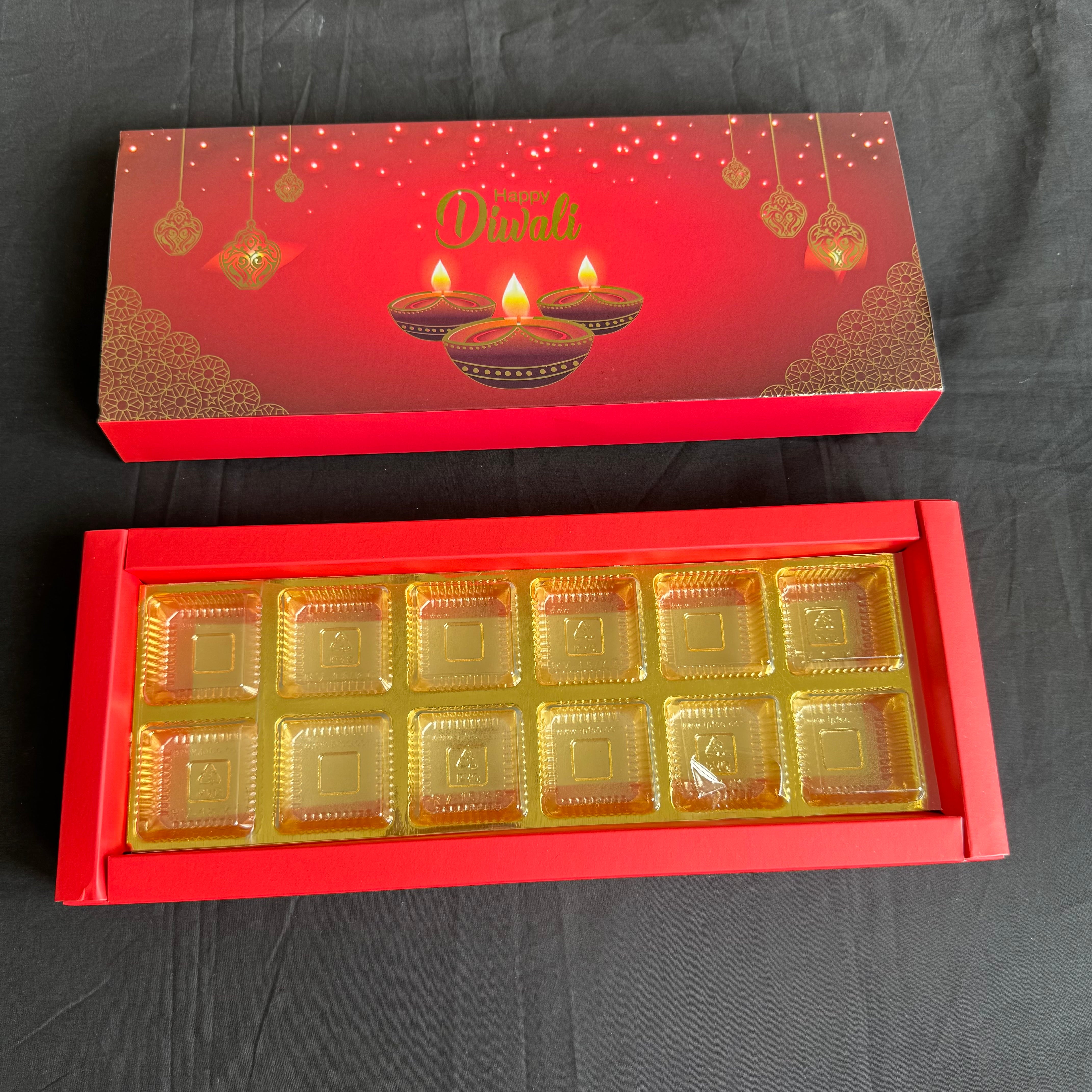 Diwali Foiled 12 Cavity Slider Box (10pc)