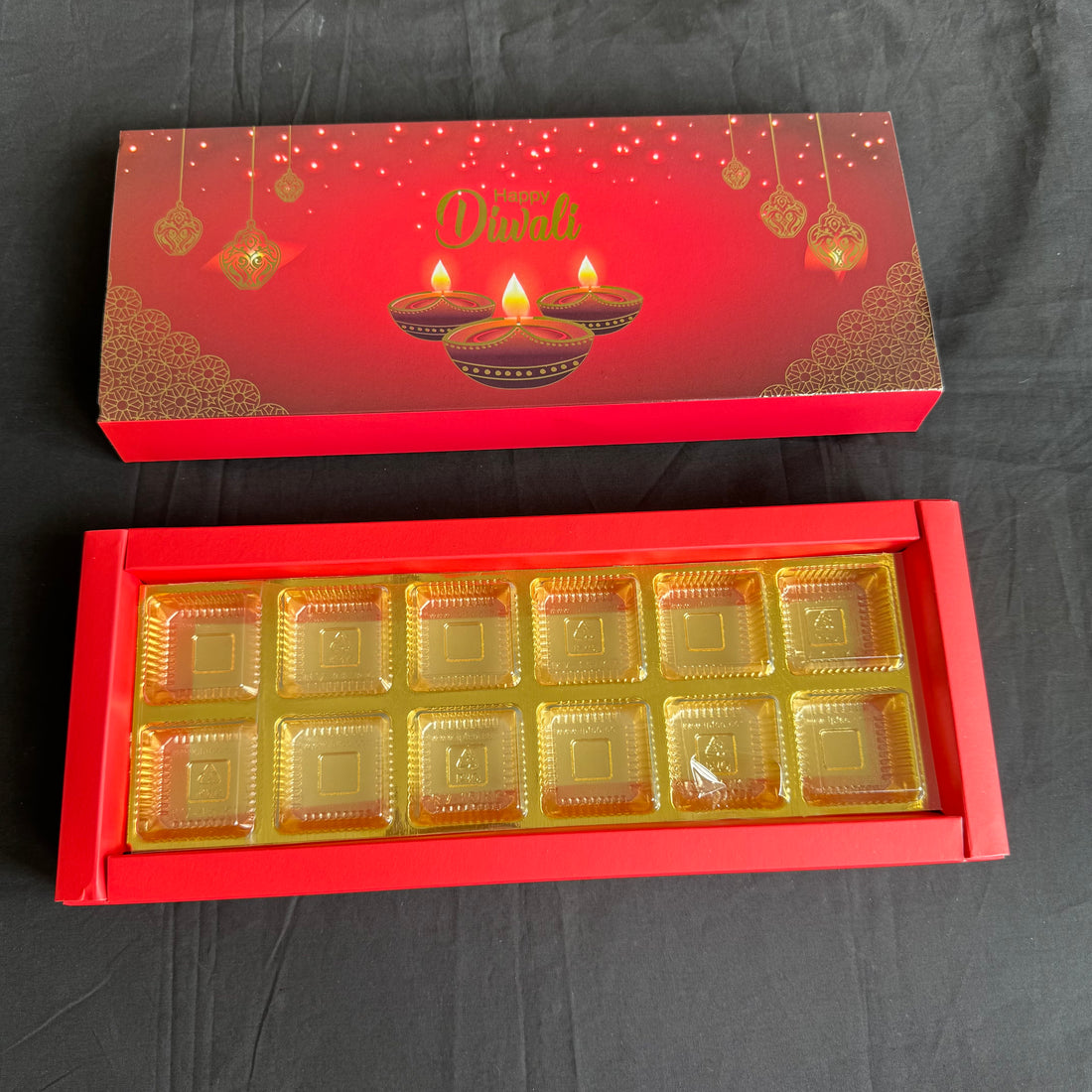 Diwali Foiled 12 Cavity Slider Box (10pc)