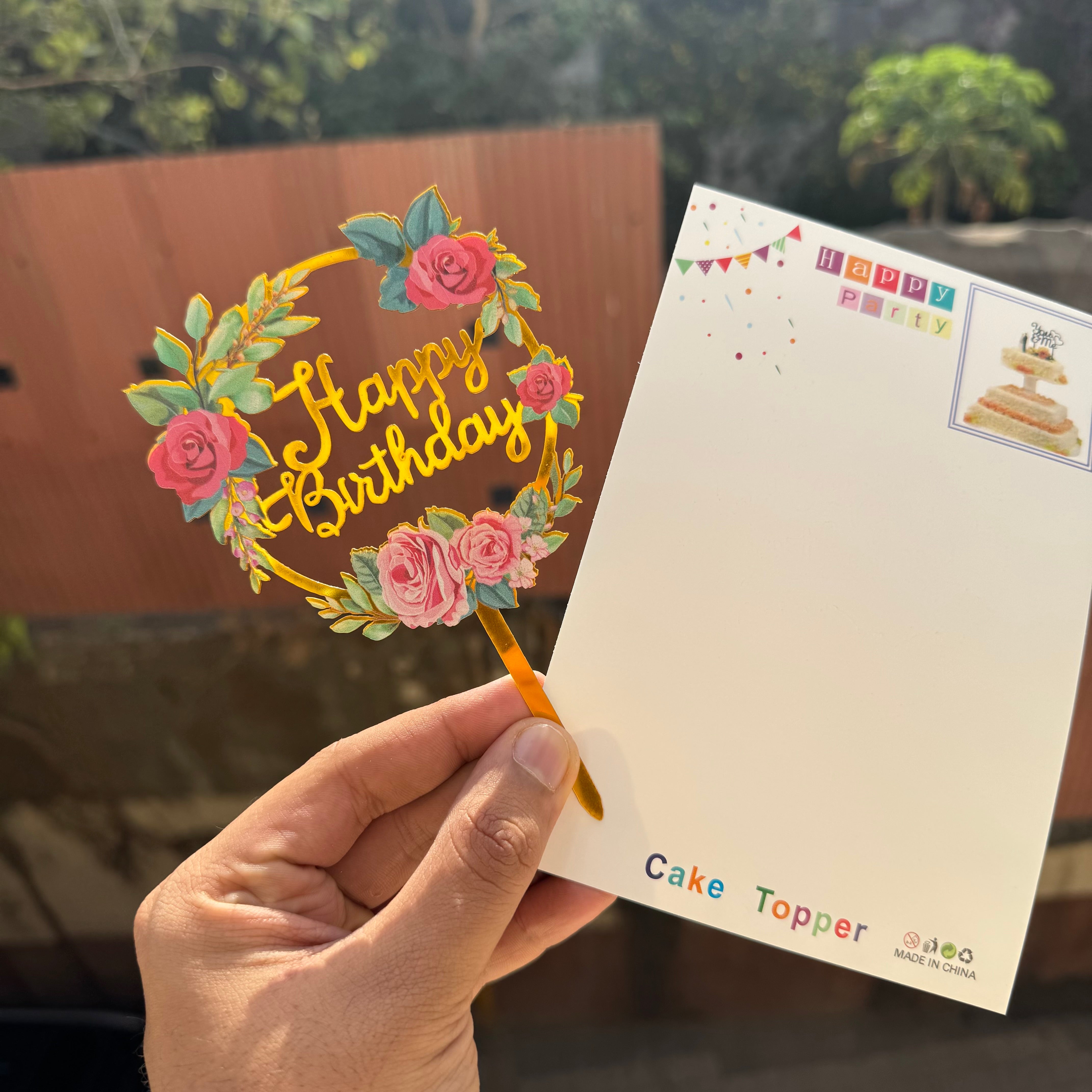 Birthday Printed Acrylic Topper 1 pc