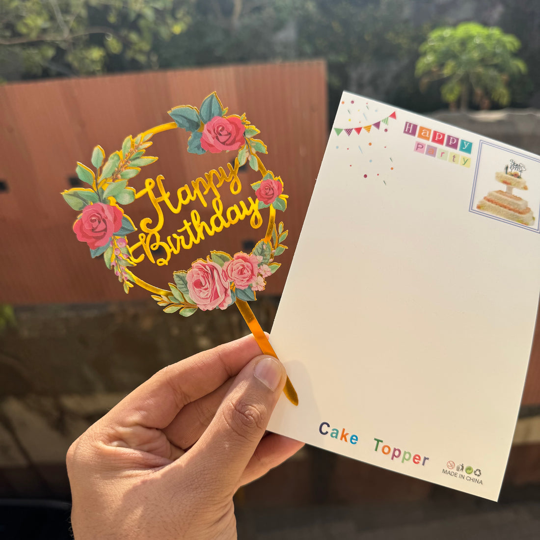 Birthday Printed Acrylic Topper 1 pc