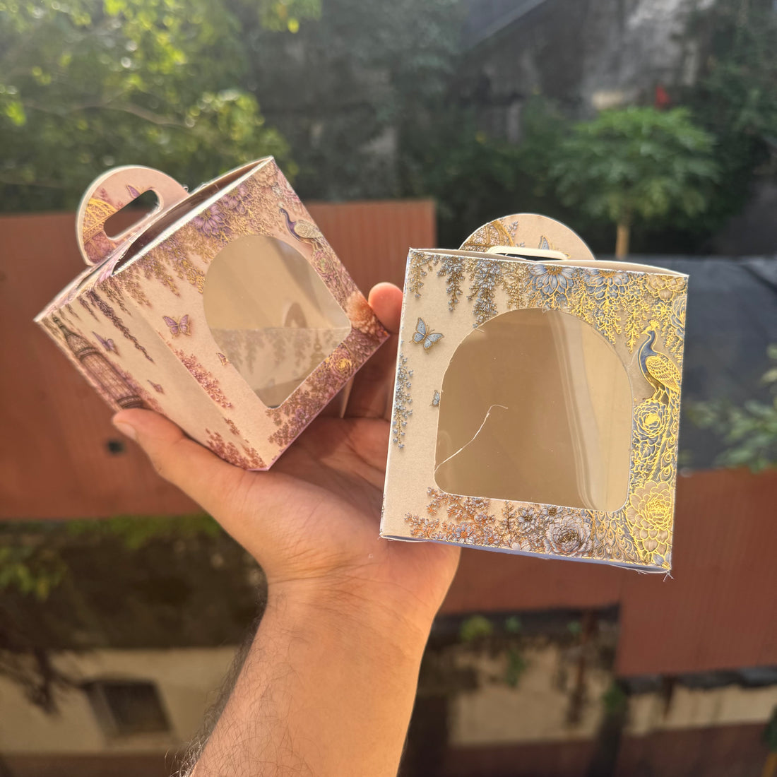 Mahal Single Jar Box With Handle (10pc) | Blue
