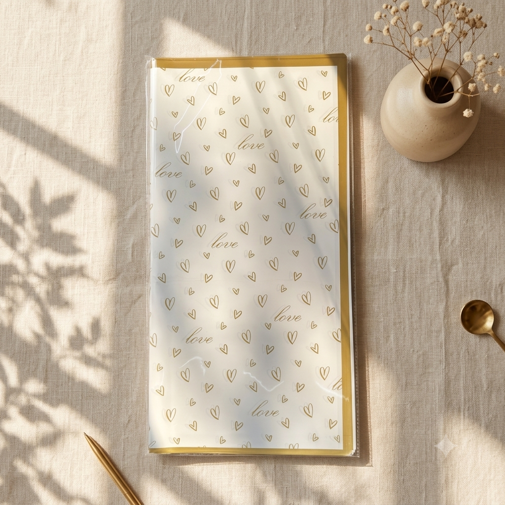 Bouquet Wrapping Sheet - White Love - (20 sheets)