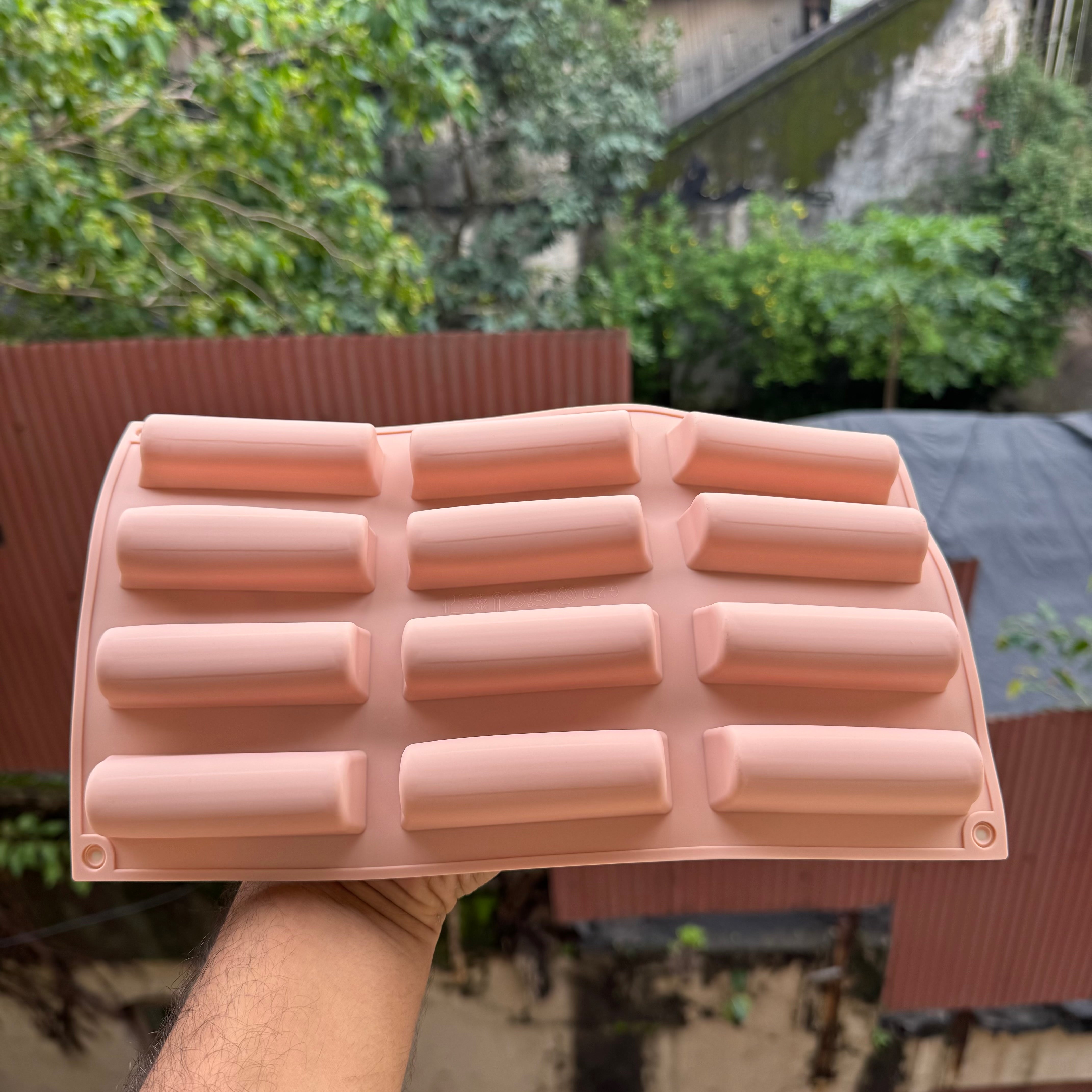Mini Log / Swiss Roll Silicon Mould Pink