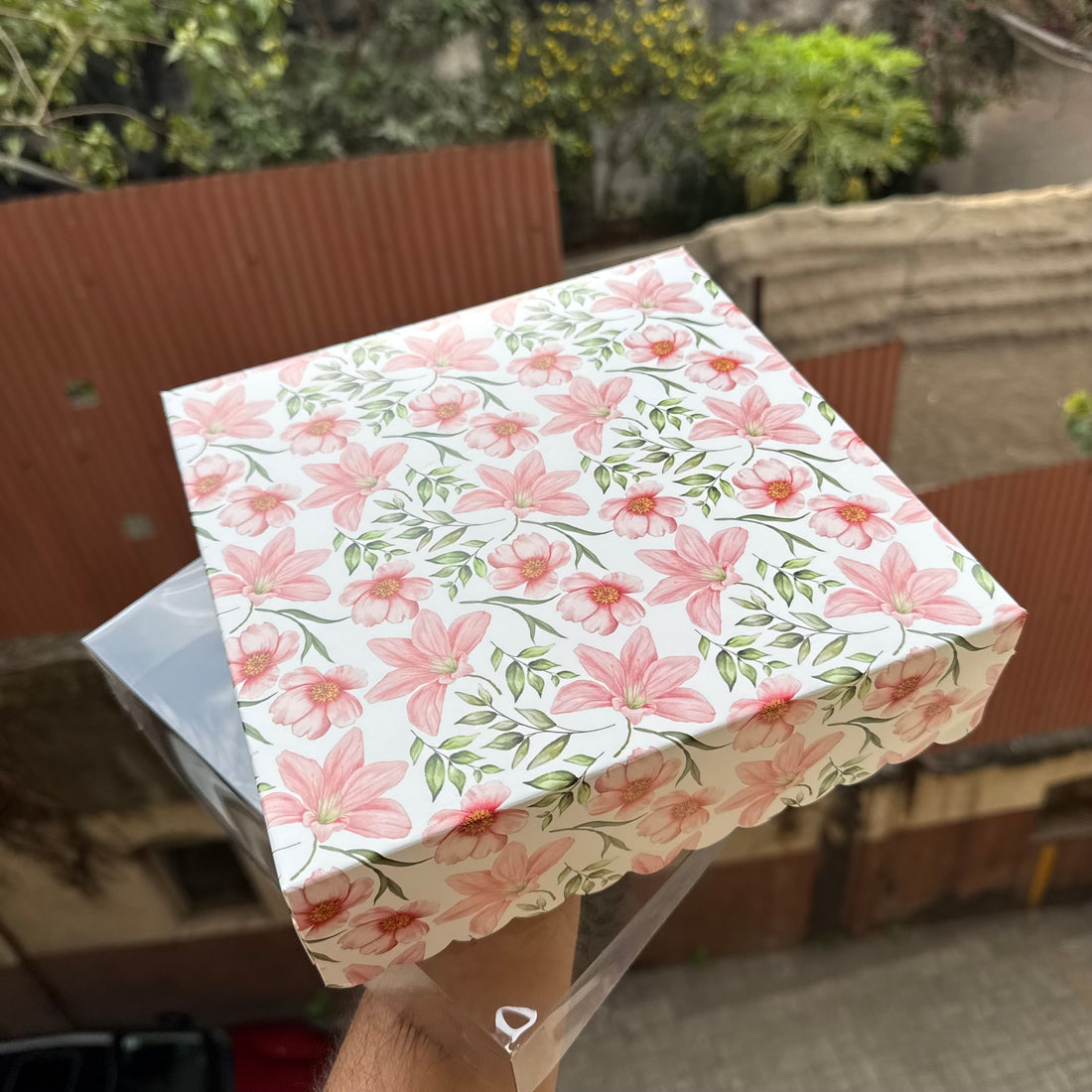 Square Frill Box With Lid (10pc) • BIG - PRINTED