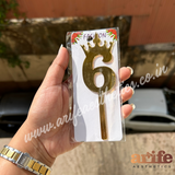 Acrylic Gold Number Topper No. 6