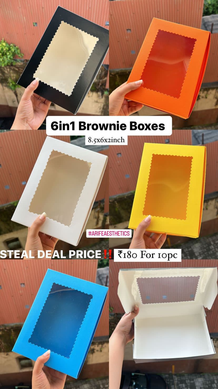 6 In 1 Brownie / Cookie Box 10 Pc Assorted
