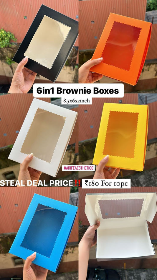 6 In 1 Brownie / Cookie Box 10 Pc