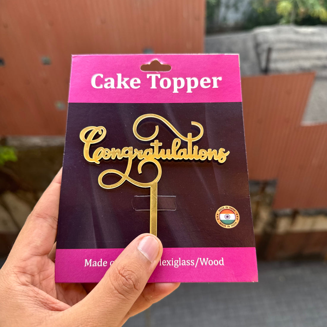 Congratulations- 4inch Acrylic Cake Topper • SVN Anniversary / Wedding