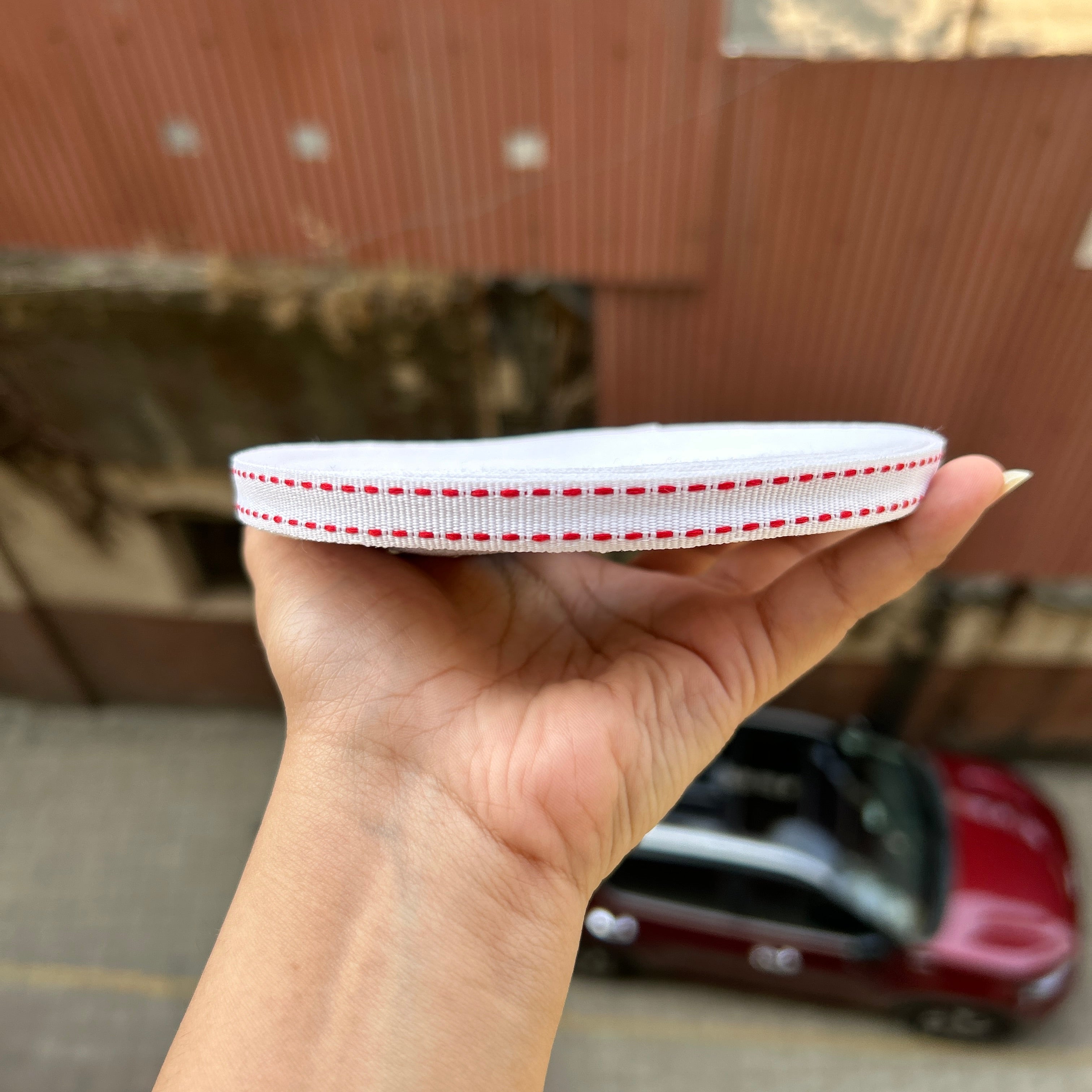 Korean Stitch Ribbon Roll White