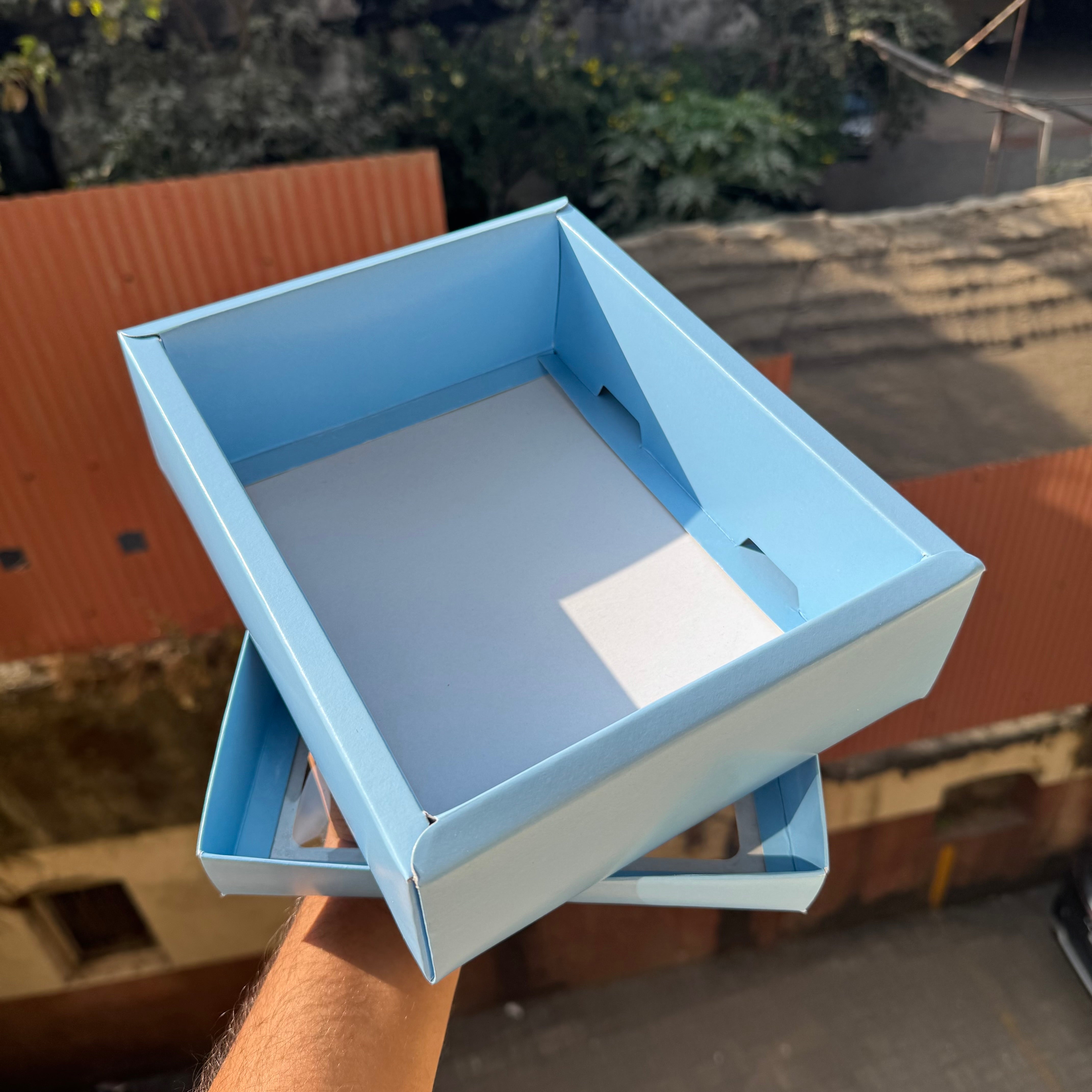 Blue Top Bottom Hamper Box - Valentine Edit