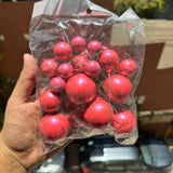 Pearl Finish Hot Pink Faux Ball 20pcs