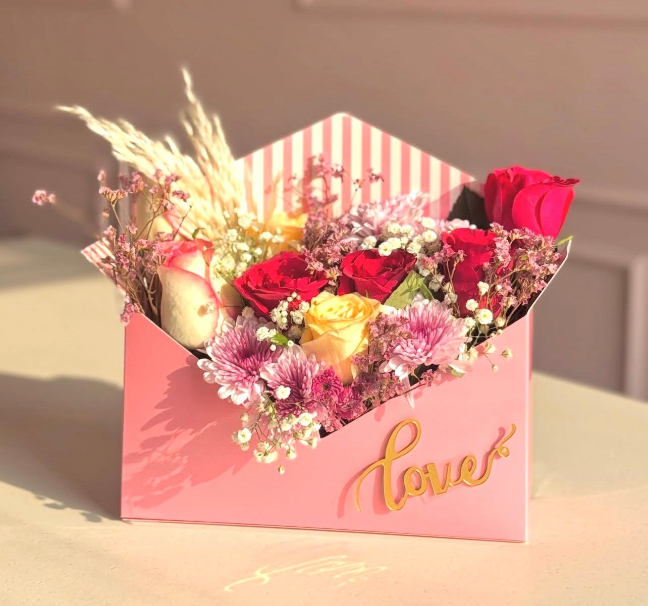 Striped Envelope Holder (10pc) Peach