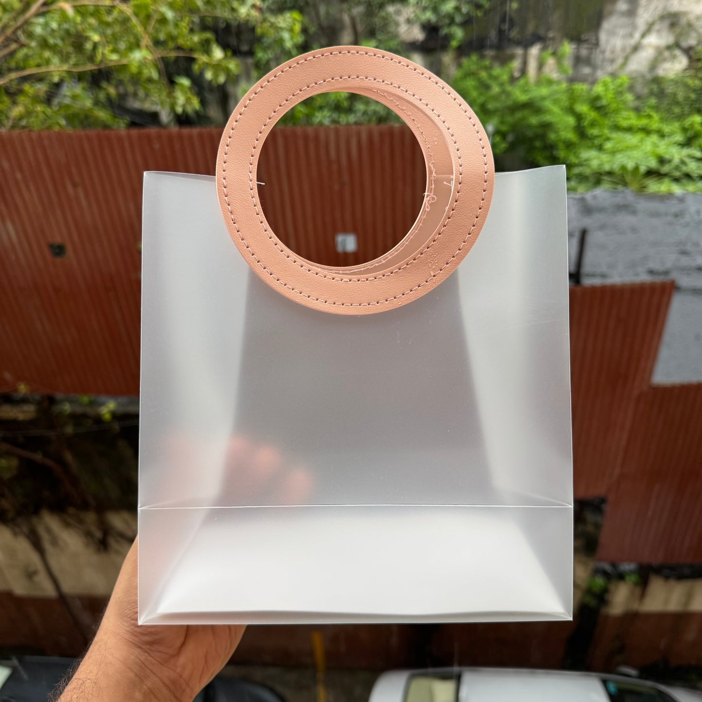 Pvc Frosted Round Bag 8x9 (10pc) Baby Pink
