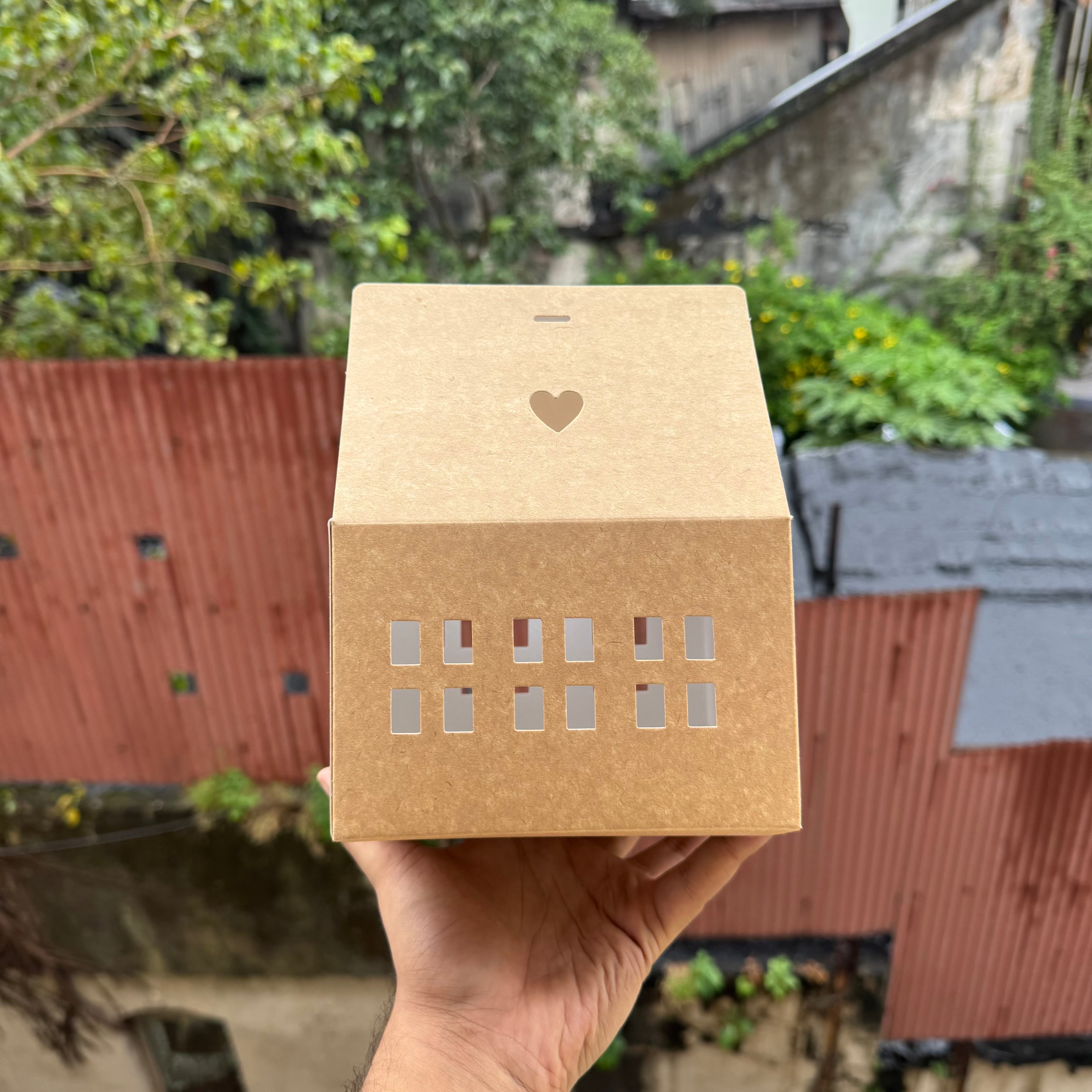 House Hamper / Tea Cake Box - Valentine Special (10pc) • Kraft - 6x6x4inch