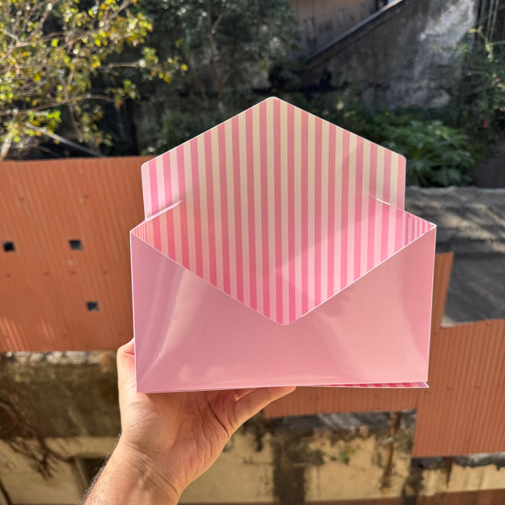 Striped Envelope Holder (10pc) Light Pink