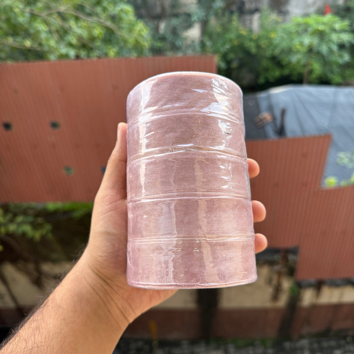Sheer Organza Ribbon Roll (5 rolls) | Blush Pink