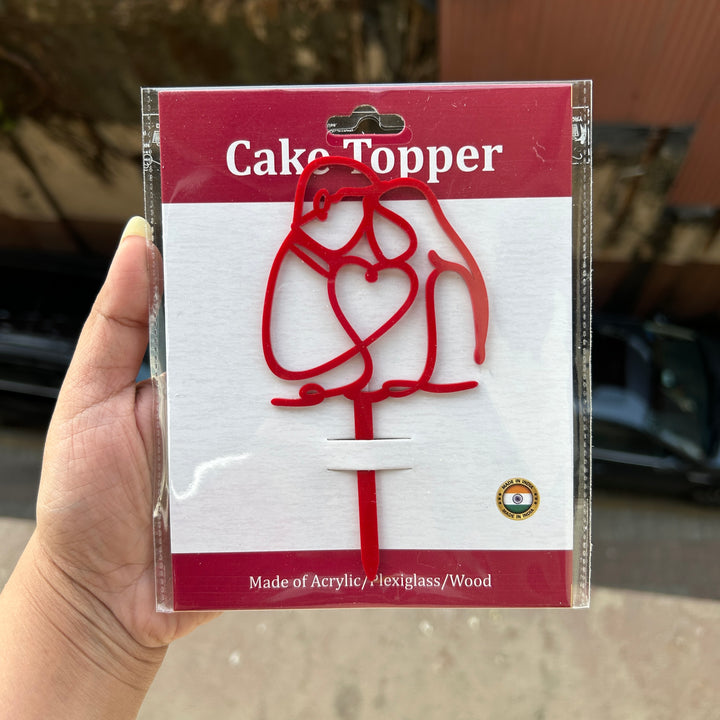 Couple Outline - Valentine 4” Acrylic Red Topper 1pc