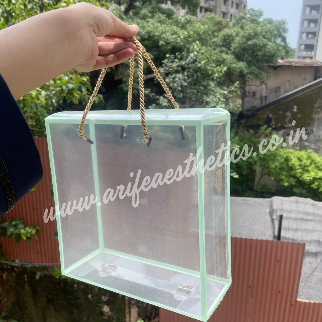 DIY Pvc Hamper Bag Green 10x10x3.5inch